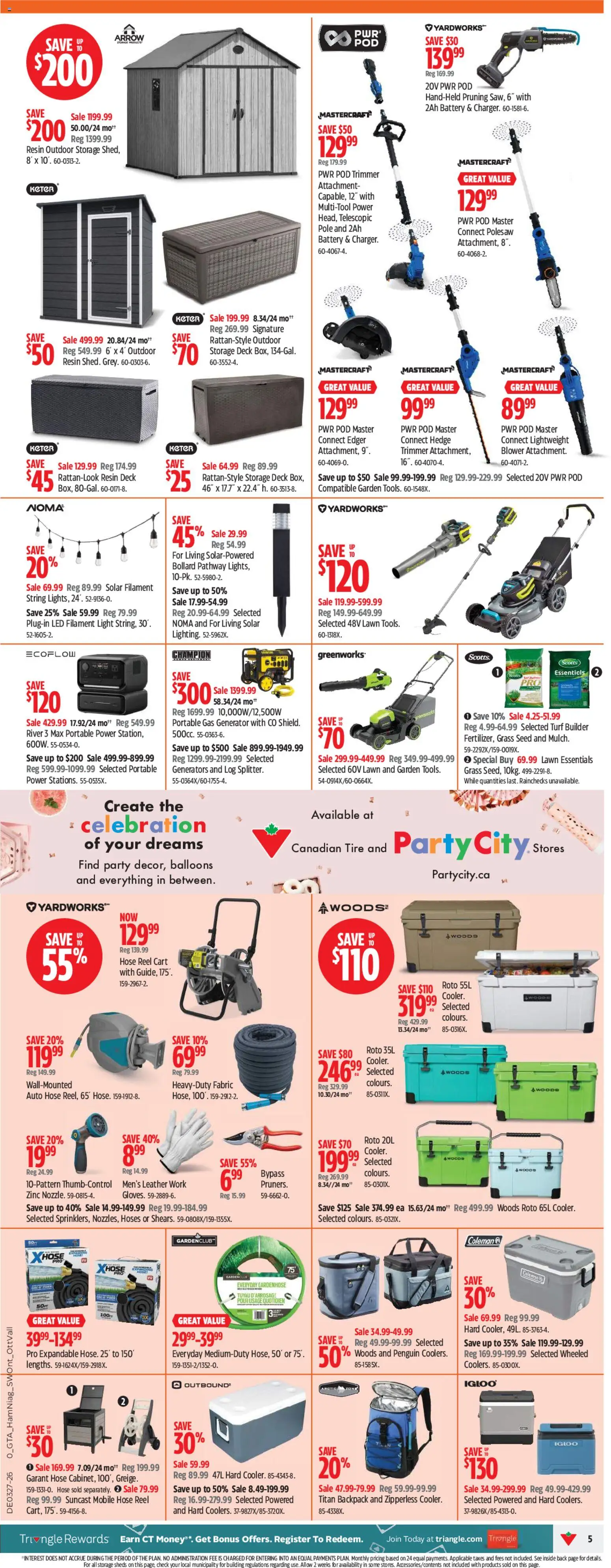 Canadian Tire flyer valid from Jul 2, 2026 | Page: 5 | Products: Backpack, Battery