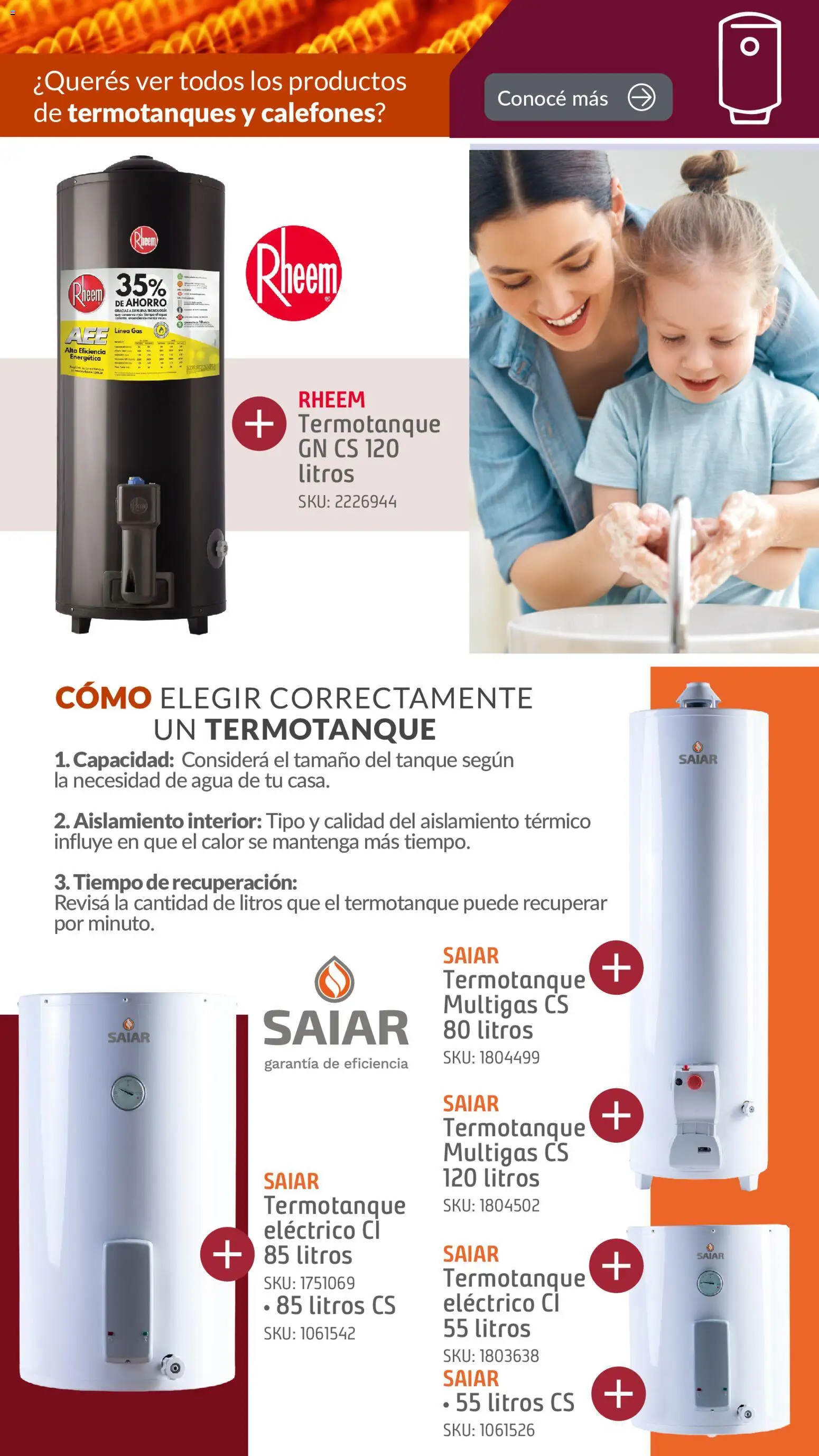 Sodimac catálogo clima │ válido desde el 08/07/2026 | Página: 13 | Productos: Agua, Termotanque