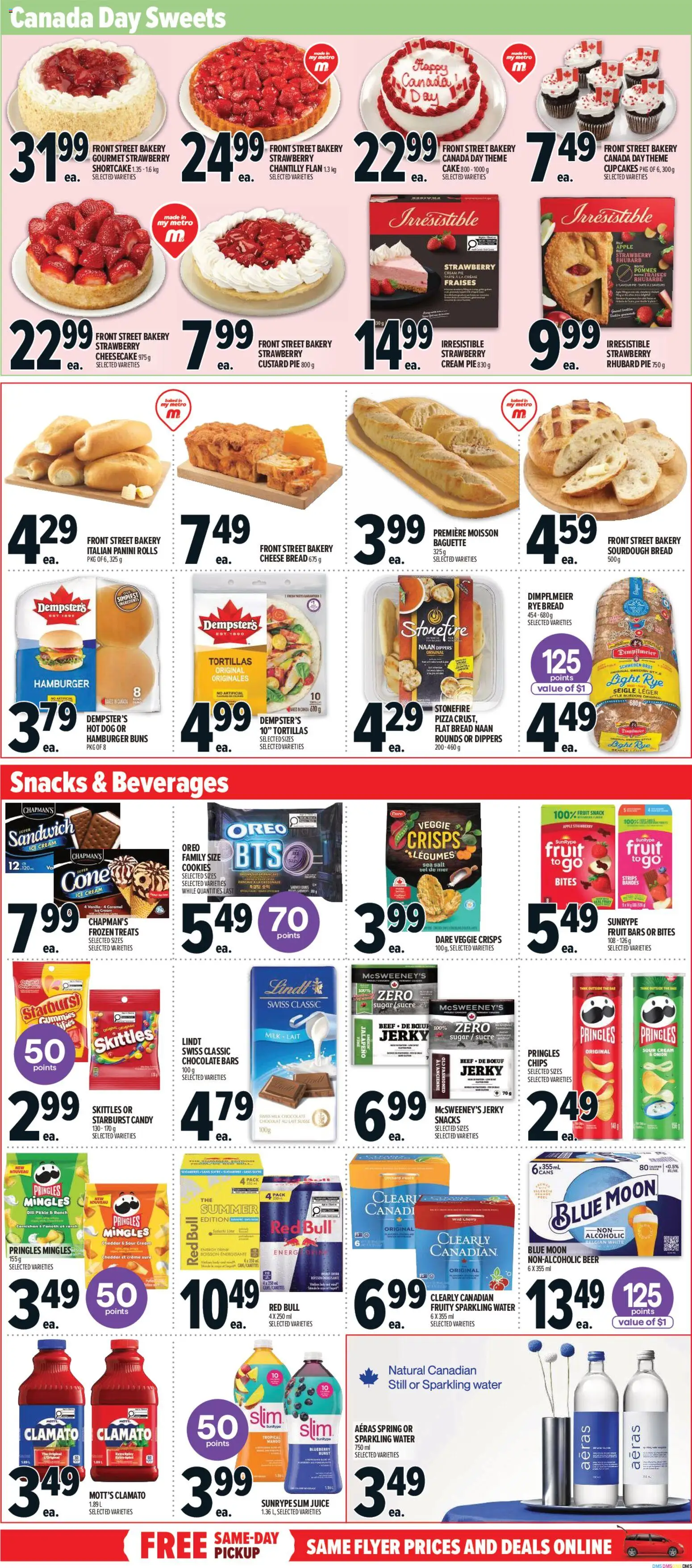 Metro flyer valid from Jun 25, 2026 | Page: 10 | Products: Chips, Cream, Milk, Pizza