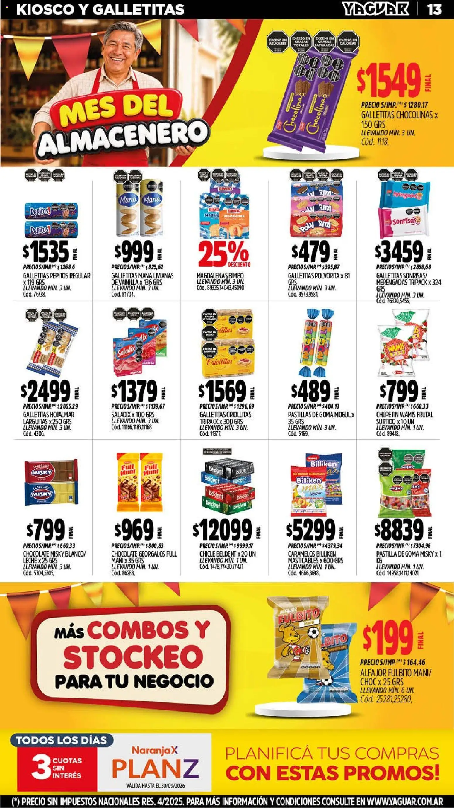 Yaguar - Oferta Semanal Trelew │ válido desde el 07/09/2026 | Página: 13 | Productos: Galletitas, Mani, Chocolate, Alfajor