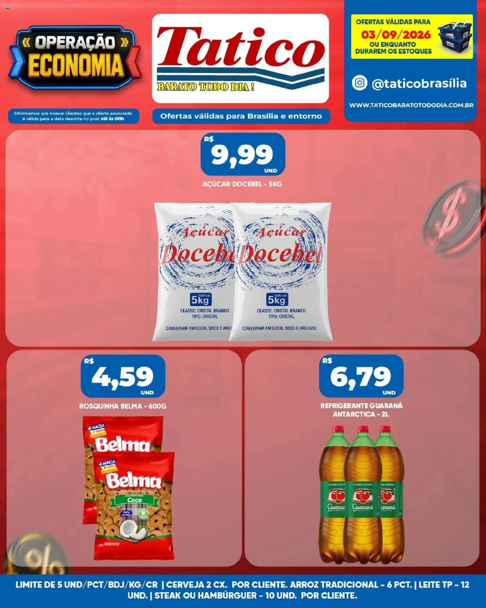 Tatico Folheto - válido de 04/09/2026 | Página: 27 | Produtos: Leite, Arroz, Hambúrguer, Rosquinha