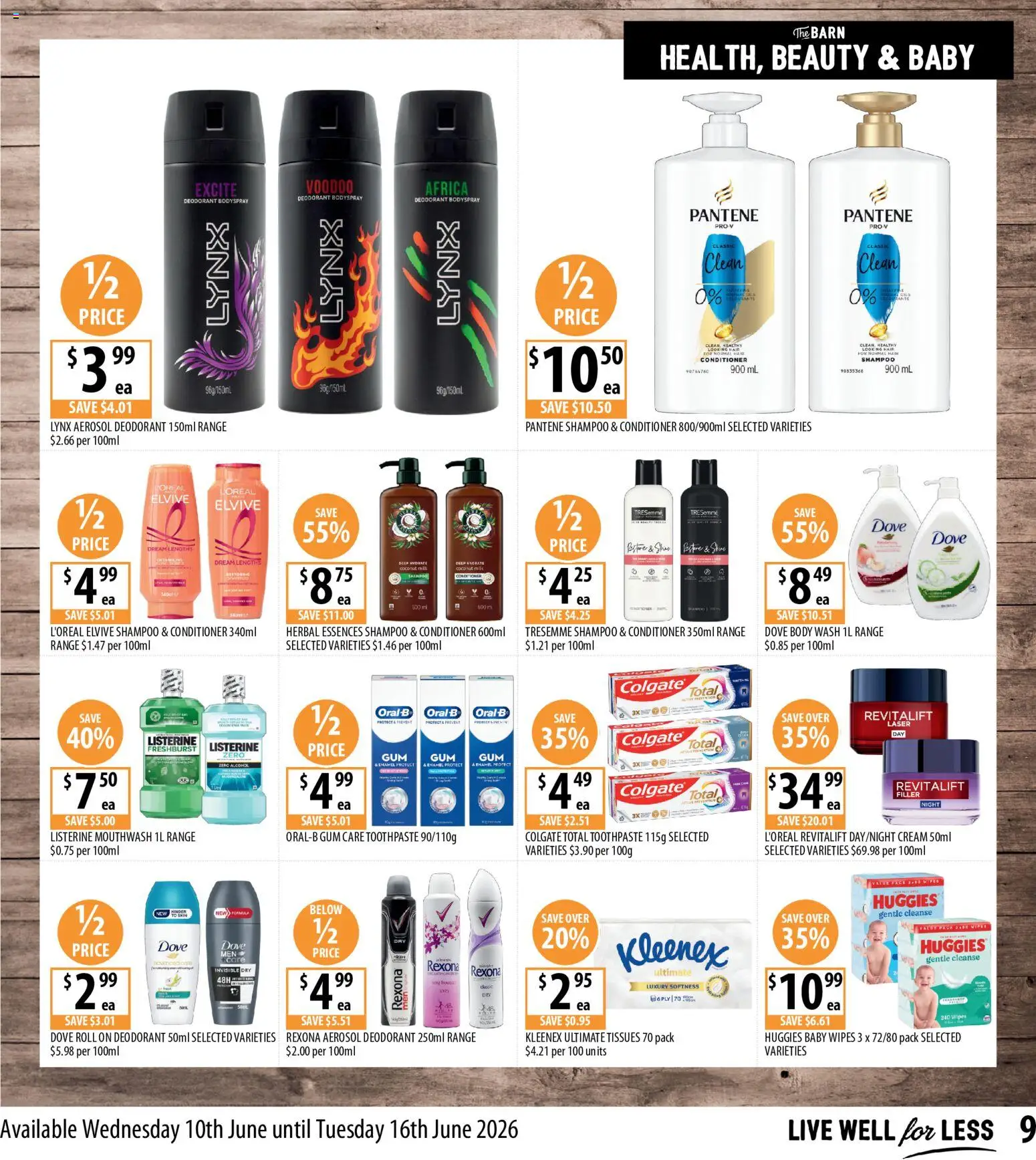 Supabarn catalogue - valid from 10.06.2026 | Page: 9 | Products: Milk, Gum, Deodorant, Mouthwash