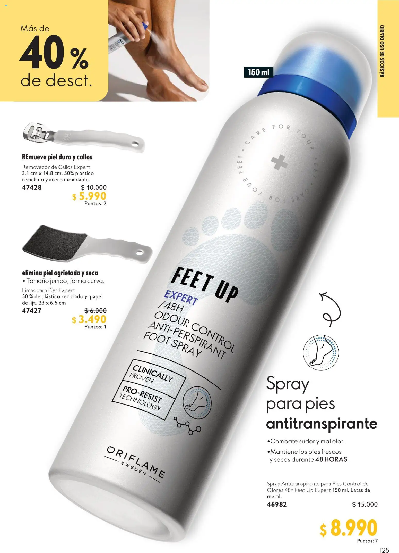 Oriflame Ofertas │ válido desde el 21.08.2026 | Página: 125 | Productos: Removedor de callos, Antitranspirante