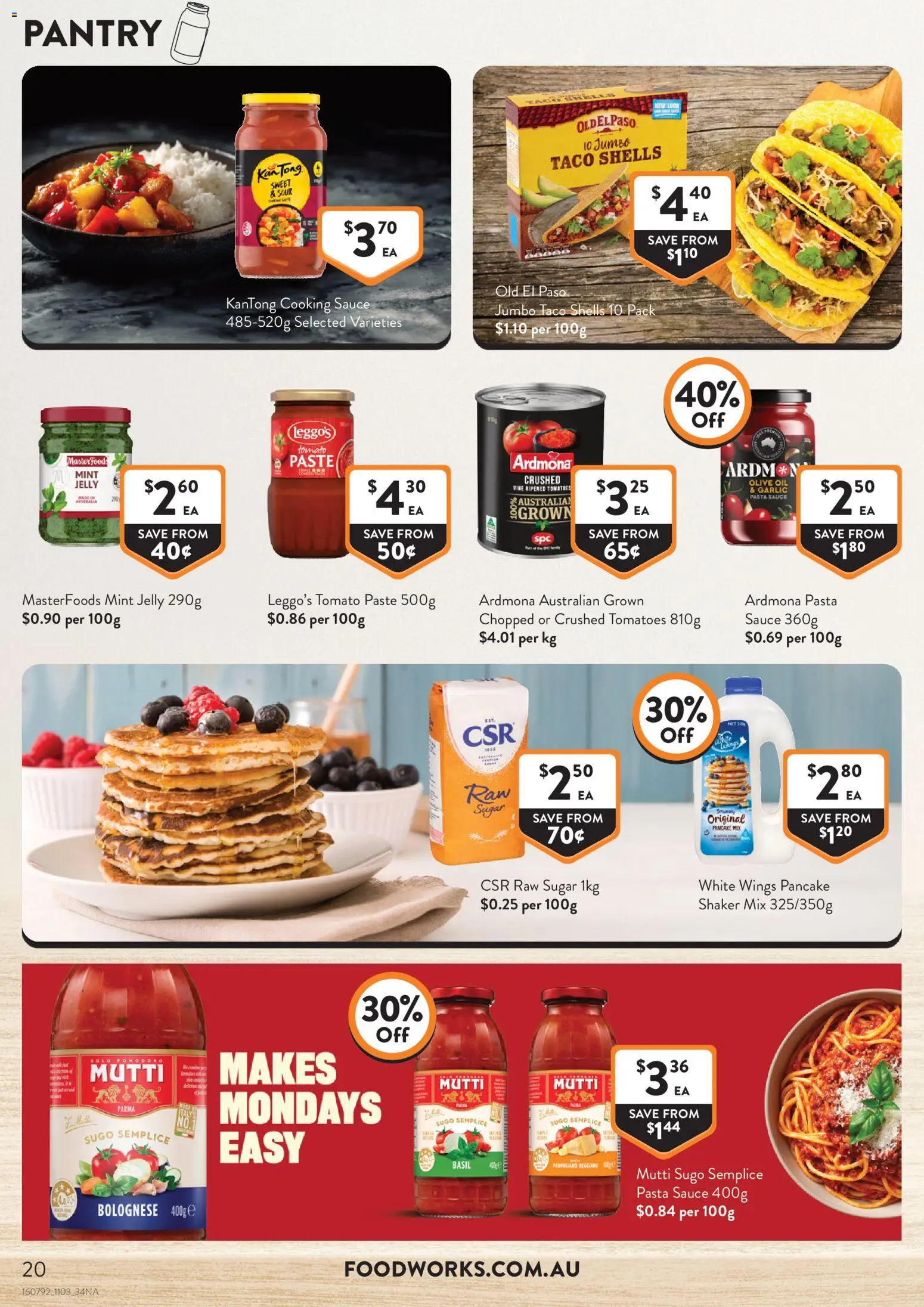 Foodworks catalogue - valid from 11.03.2026 | Page: 20 | Products: Oil, Tomatoes, Pasta, Sugar