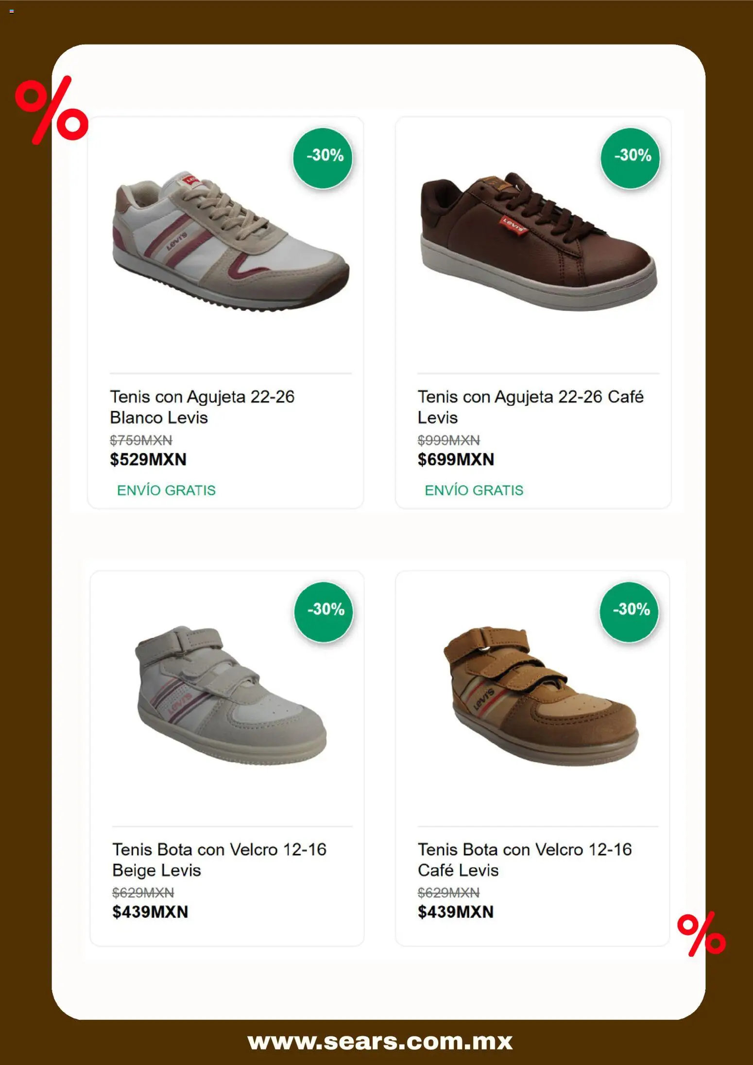 Nuevas ofertas de Sears válidas en toda la República Mexicana desde el 23/07/2026. ¡Encuentra las mejores ofertas en Sears promociones! | Página: 5 | Productos: Tenis, Café