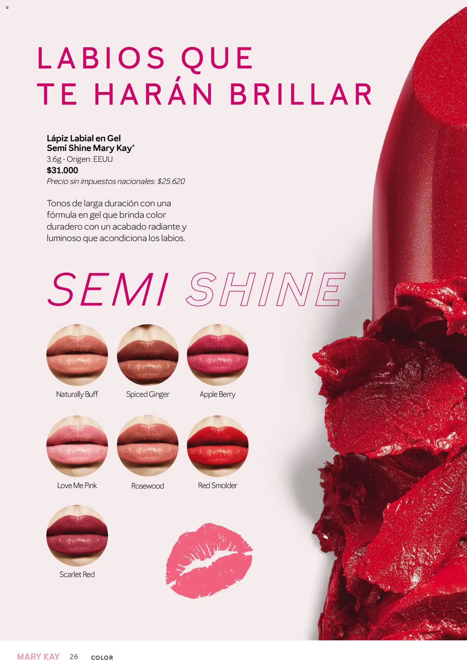 Mary Kay catálogo │ válido desde el 01/08/2026 | Página: 26 | Productos: Lápiz labial, Té, Radiante
