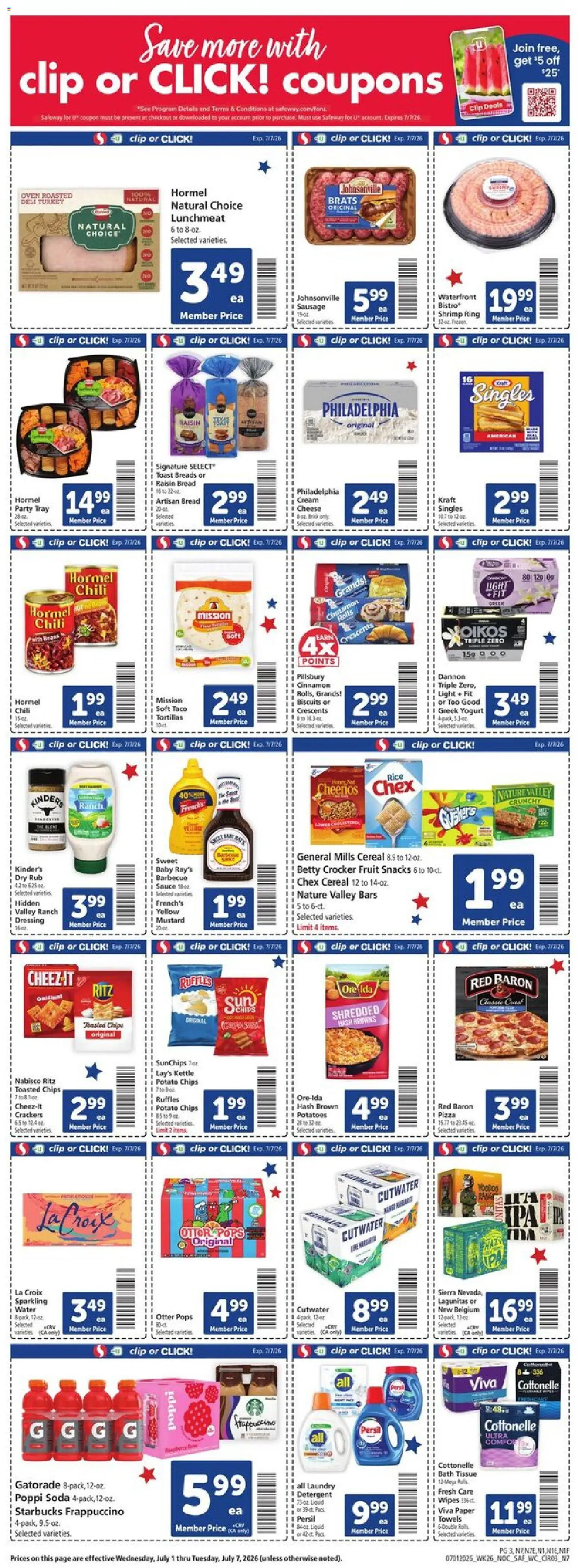 Safeway Weekly Ad - valid from 07/01/2026 | Page: 3 | Products: Ring, Pizza, Sauce, Sausage