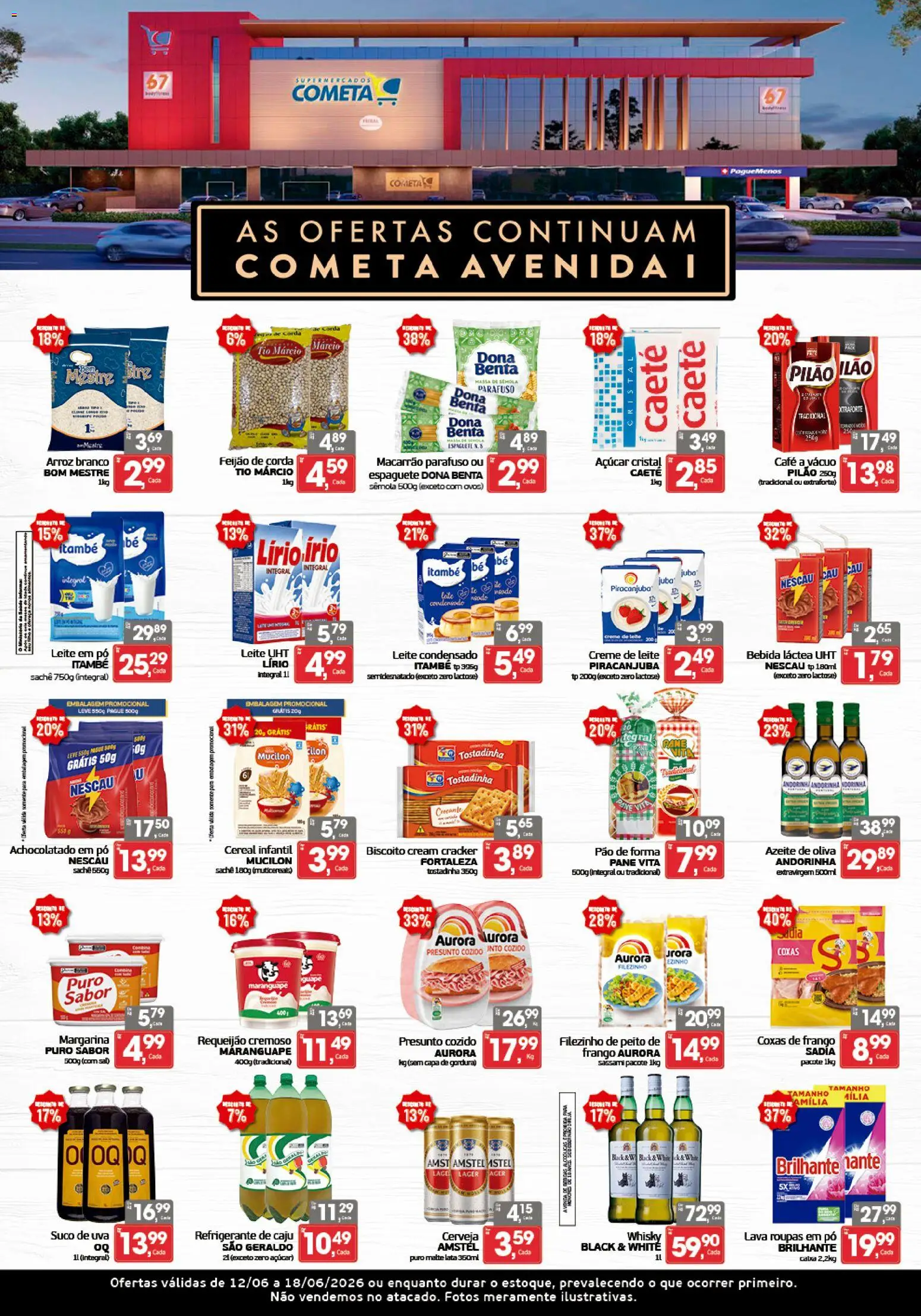 Cometa Supermercados Folheto - válido de 12.06.2026 | Página: 1 | Produtos: Cerveja, Bebida, Creme de leite, Azeite