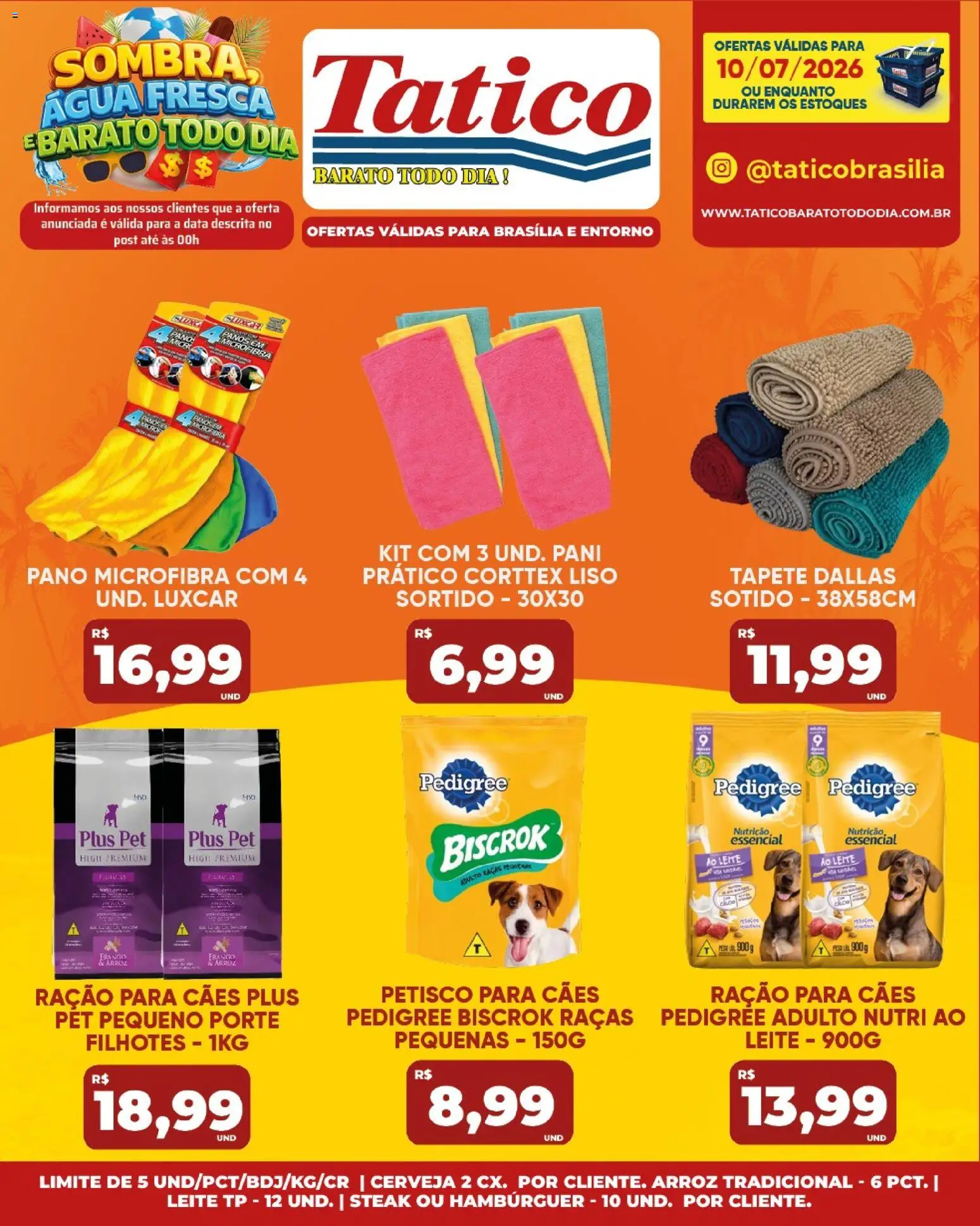 Tatico Folheto - válido de 11/07/2026 | Página: 32 | Produtos: Leite, Tapete, Arroz, Hambúrguer