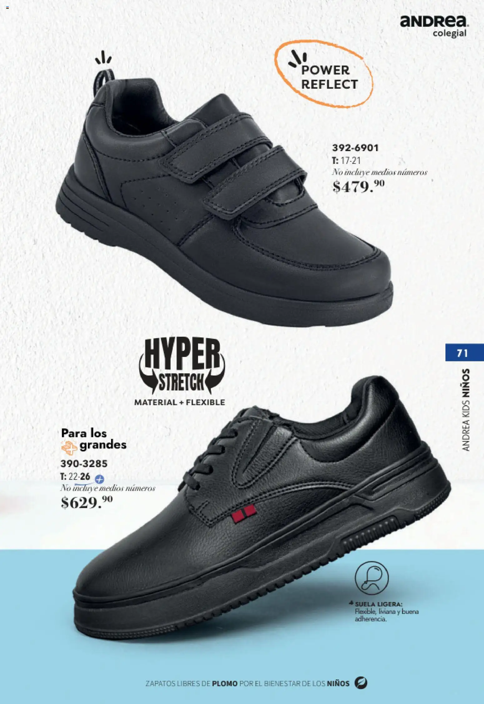 Nuevas ofertas de Andrea válidas en toda la República Mexicana desde el 23/05/2026. ¡Encuentra las mejores ofertas en Andrea catálogo Colegial! | Página: 71 | Productos: Zapatos, Flexible