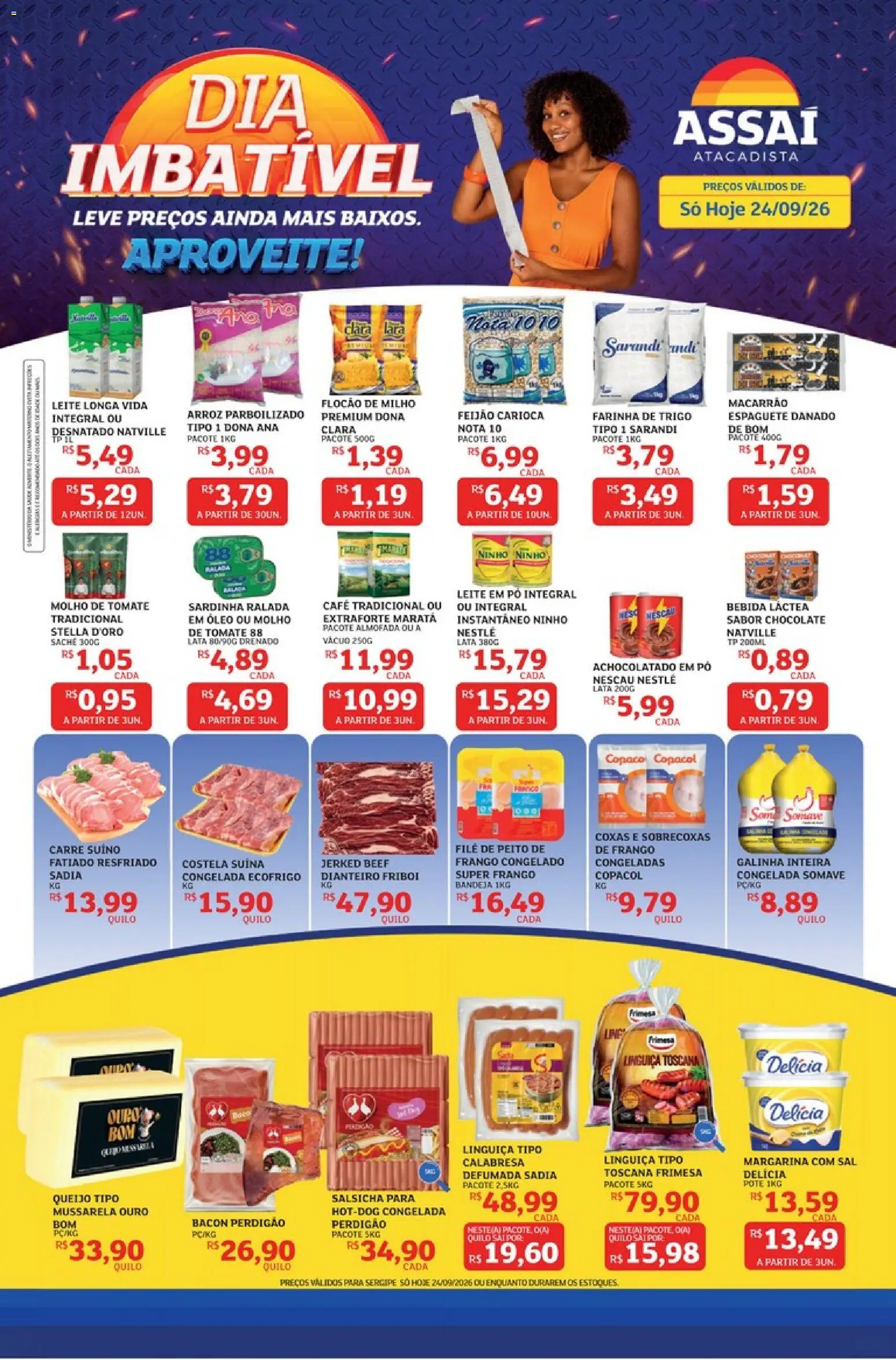 Assaí Atacadista Folheto - válido de 24/09/2026 | Página: 1 | Produtos: Feijão, Molho de tomate, Café, Leite em pó