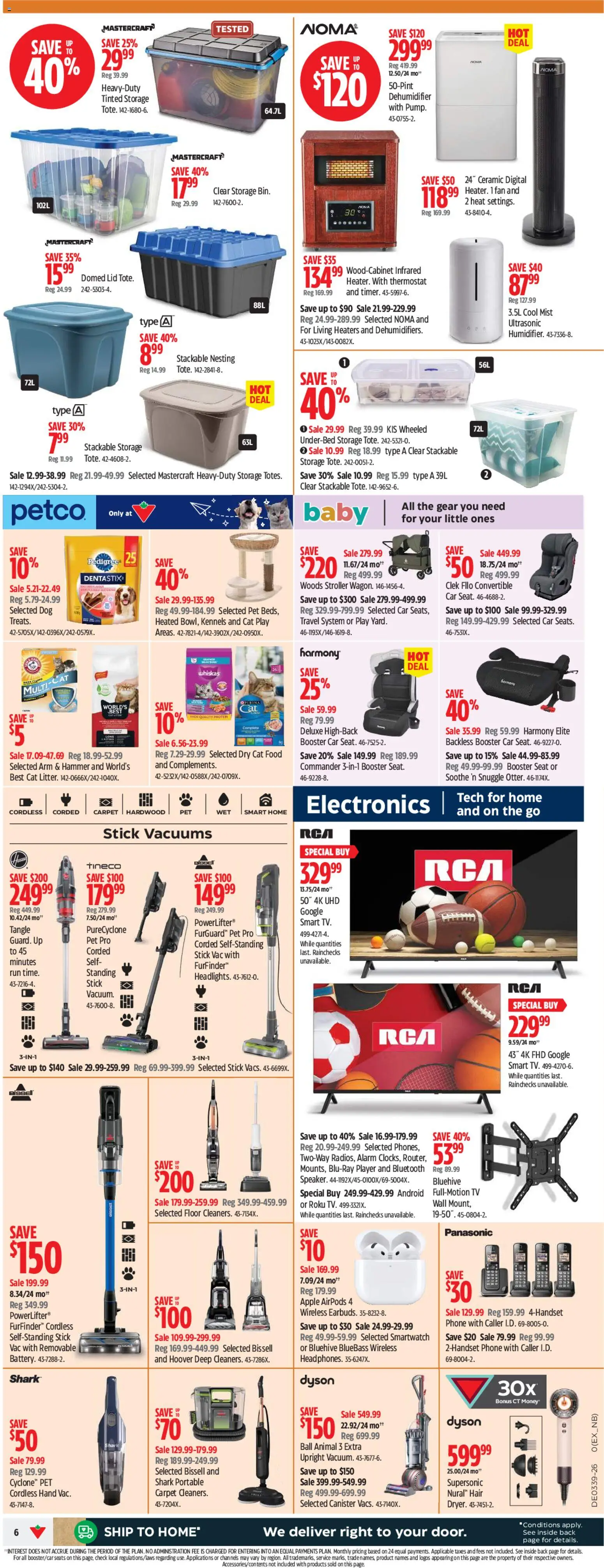 Canadian Tire flyer valid from Sep 24, 2026 | Page: 6 | Products: Tv, Player, Fan, Smartwatch