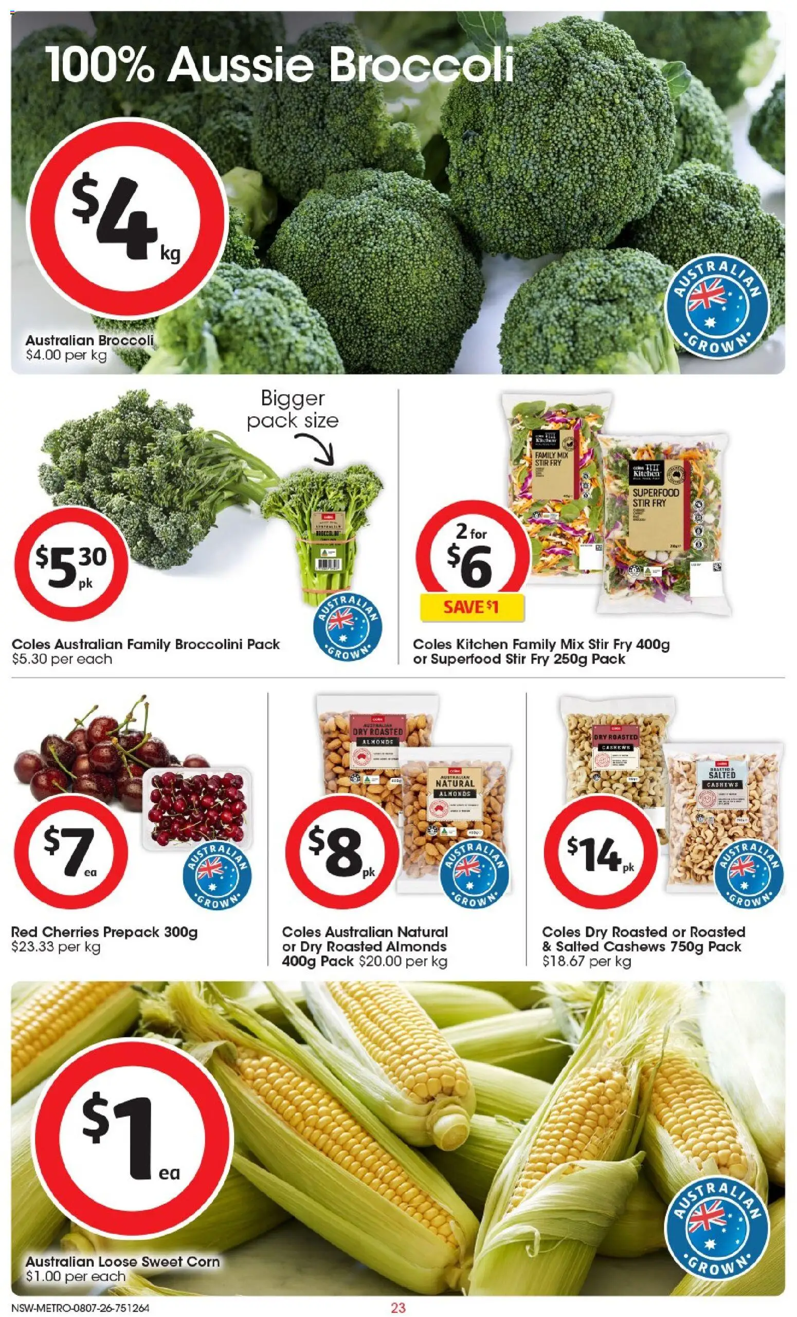 Coles catalogue - valid from 08/07/2026 | Page: 23 | Products: Almonds, Cherries