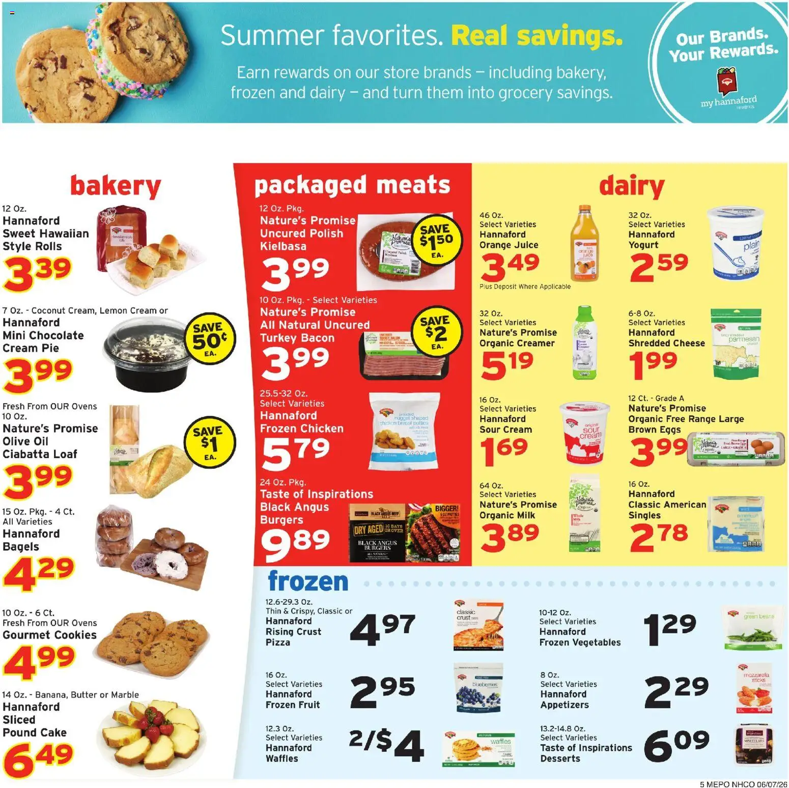 Hannaford Weekly Ad - valid from 07.06.2026 | Page: 5 | Products: Bakery, Butter, Juice, Lemon
