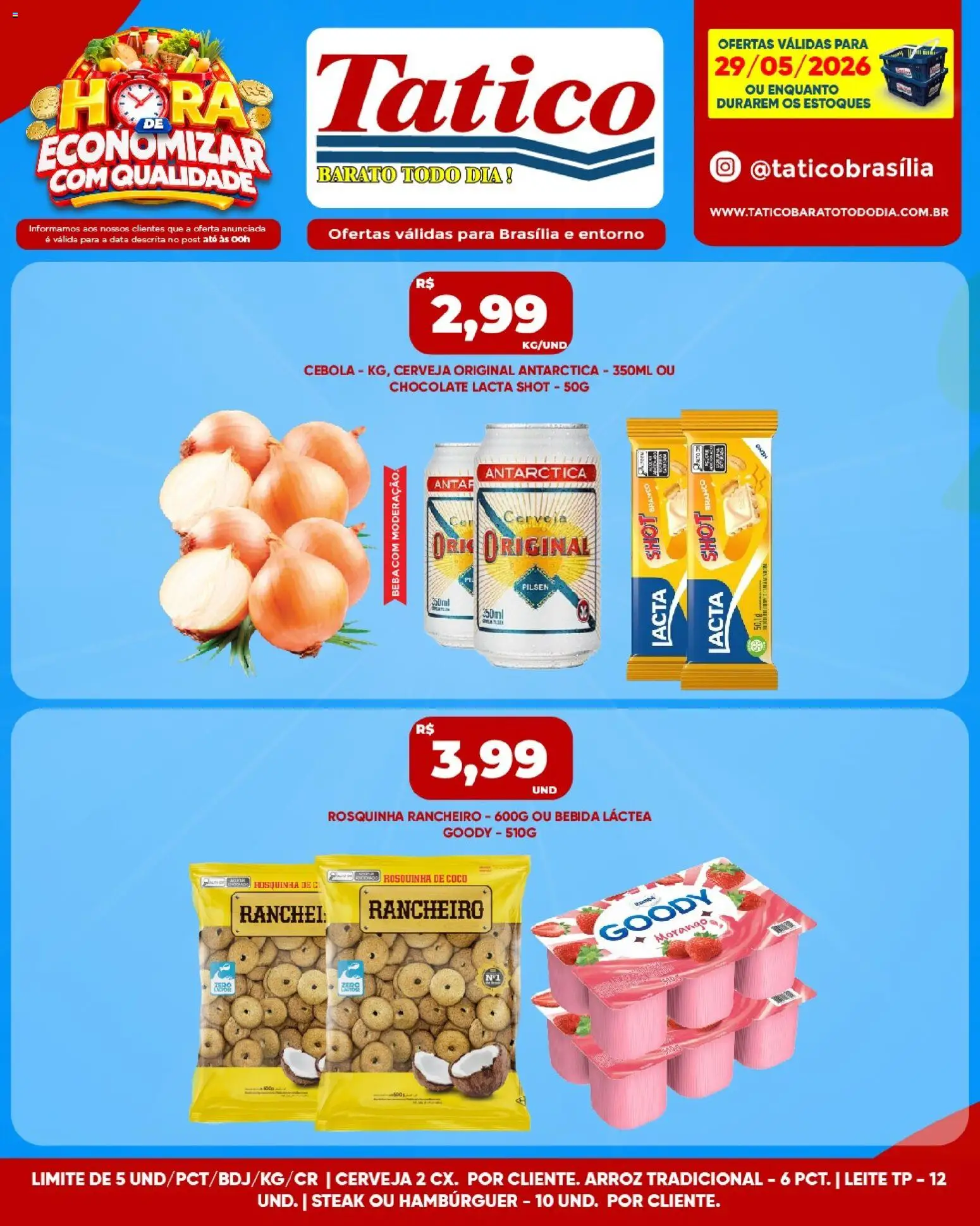 Tatico Folheto - válido de 29.05.2026 | Página: 1 | Produtos: Coco, Cebola, Cerveja, Arroz