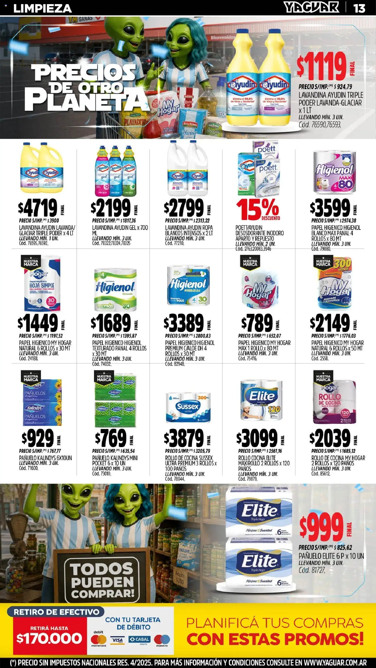Yaguar catálogo │ válido desde el 29/06/2026 | Página: 15 | Productos: Papel higiénico, Pañuelo, Inodoro, Aceite