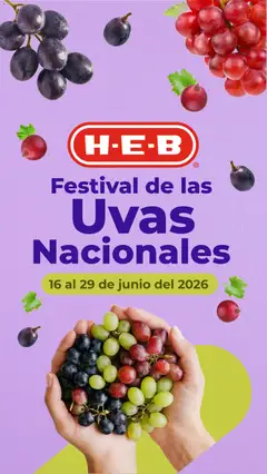 Vista previa de H-E-B folleto Festival Uvas, nuevo folleto de la tienda, válido en México a partir del 16.06.2026