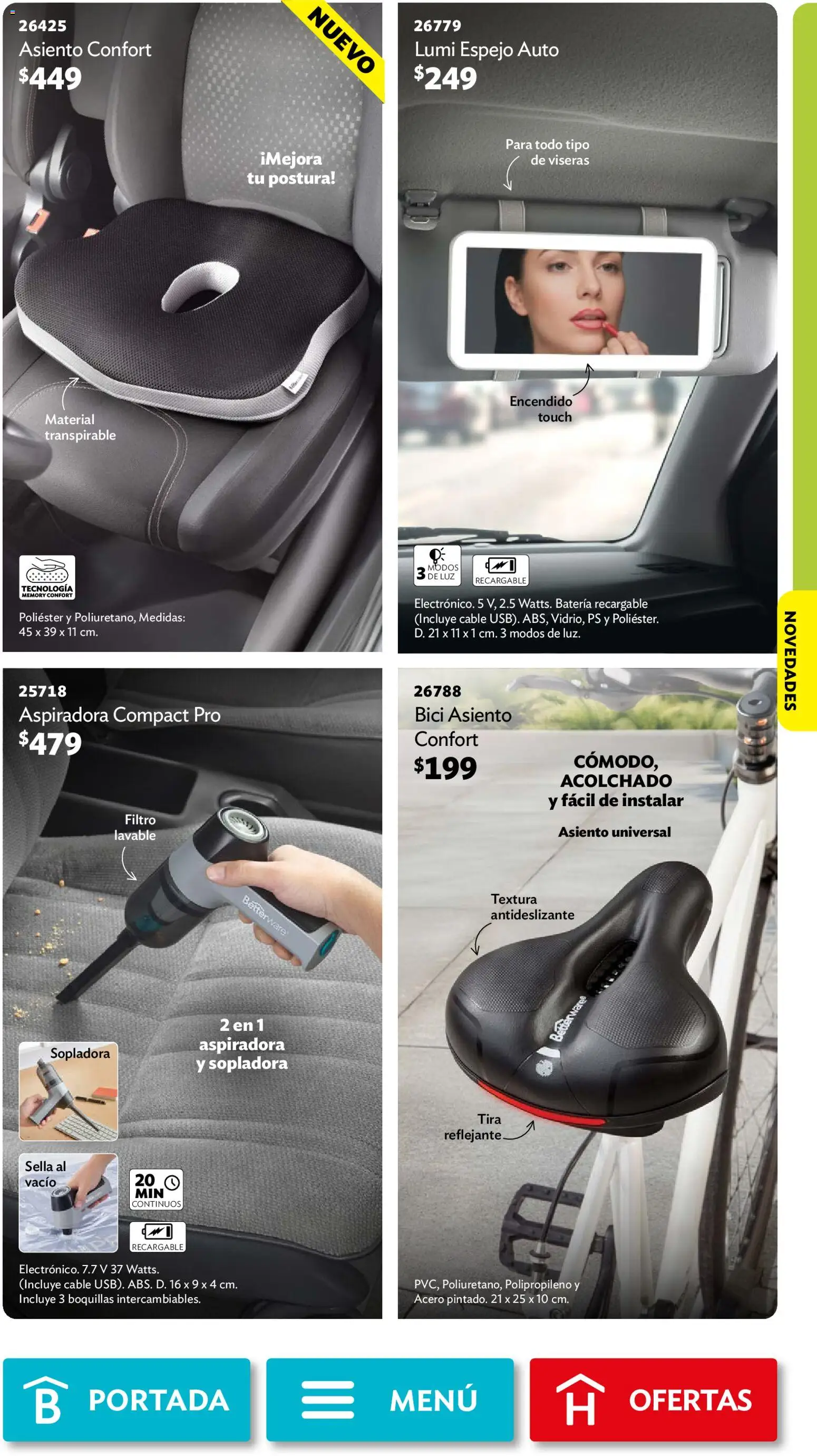 Nuevas ofertas de Betterware válidas en toda la República Mexicana desde el 31/08/2026. ¡Encuentra las mejores ofertas en Betterware campaña 9 2026! | Página: 103 | Productos: Cable, Aspiradora, Batería, Espejo