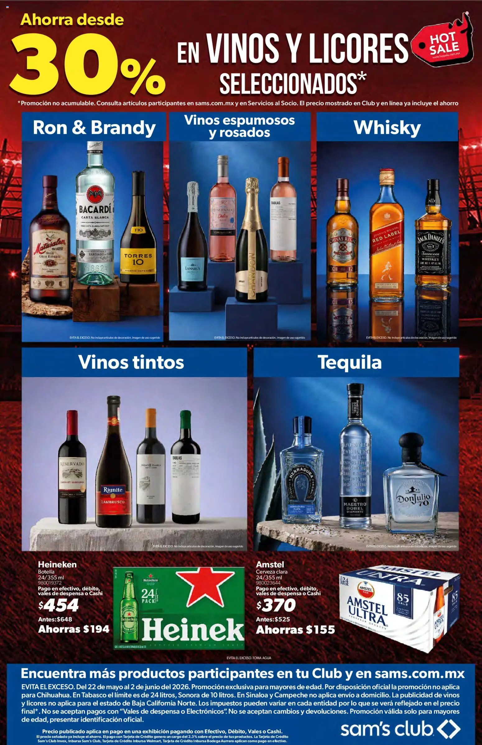 Nuevas ofertas de Sam's Club válidas en toda la República Mexicana desde el 25.05.2026. ¡Encuentra las mejores ofertas en Sam's Club Hot Sale! | Página: 22 | Productos: Agua, Cerveza, Cerradura, Botella