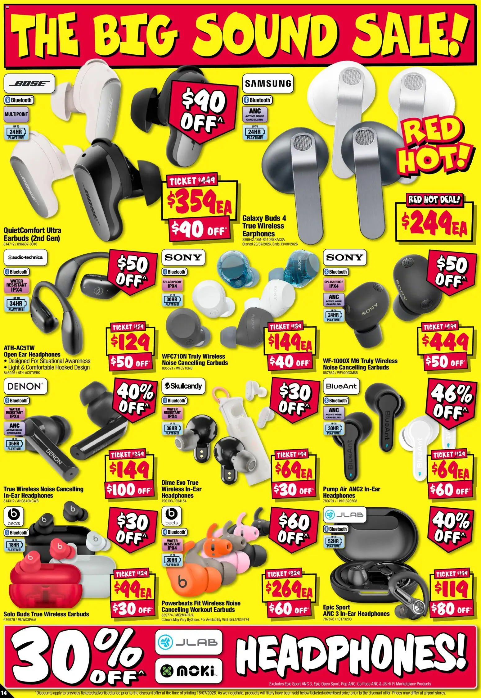 JB Hi-Fi catalogue - valid from 30/07/2026 | Page: 14 | Products: Light, Water, Earphones, Headphones
