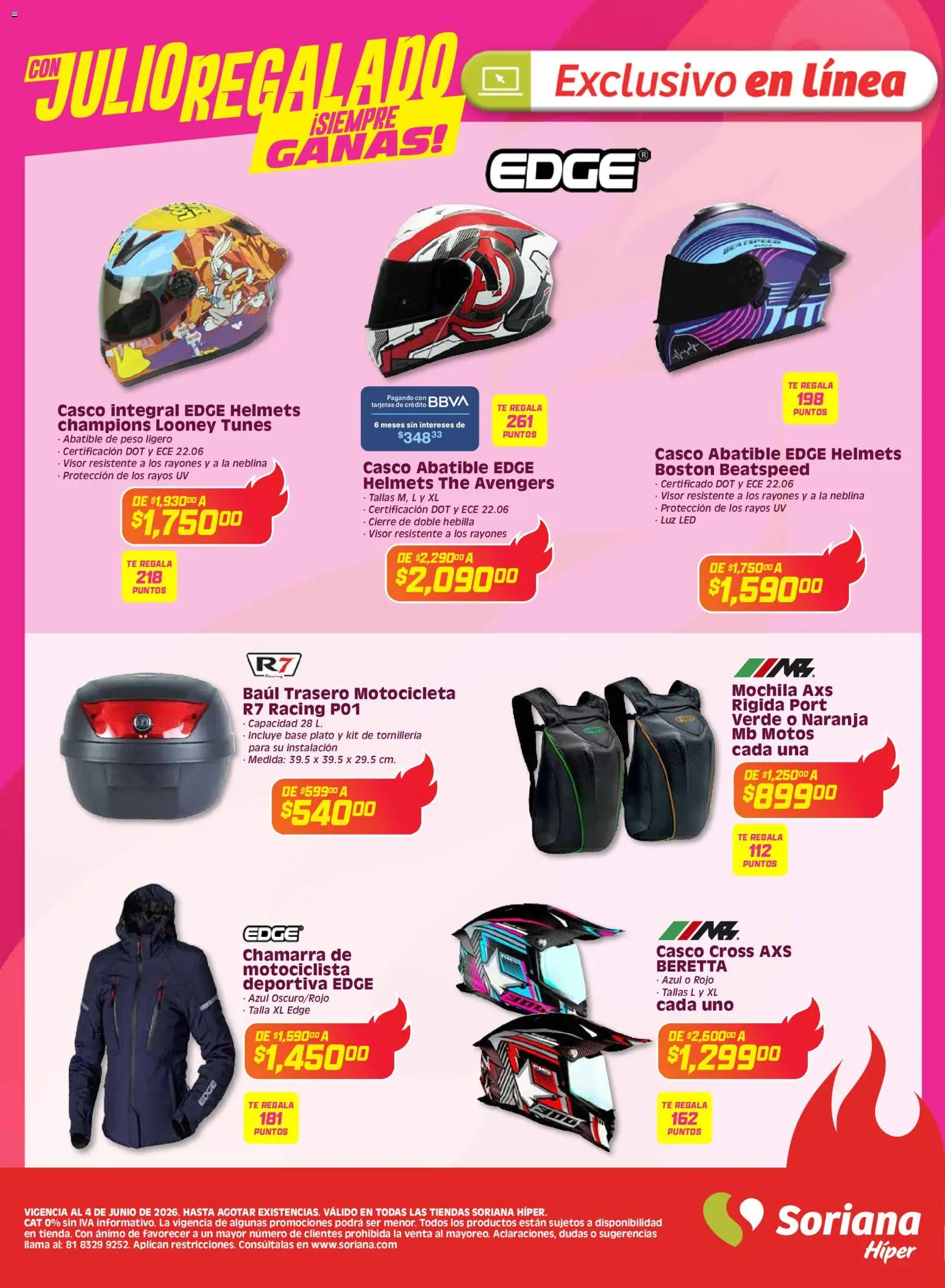 Nuevas ofertas de Soriana válidas en toda la República Mexicana desde el 03.06.2026. ¡Encuentra las mejores ofertas en Soriana Con Julio Regalado siempre ganas Híper Nacional! | Página: 46 | Productos: Chamarra, Mochila, Té, Hebilla