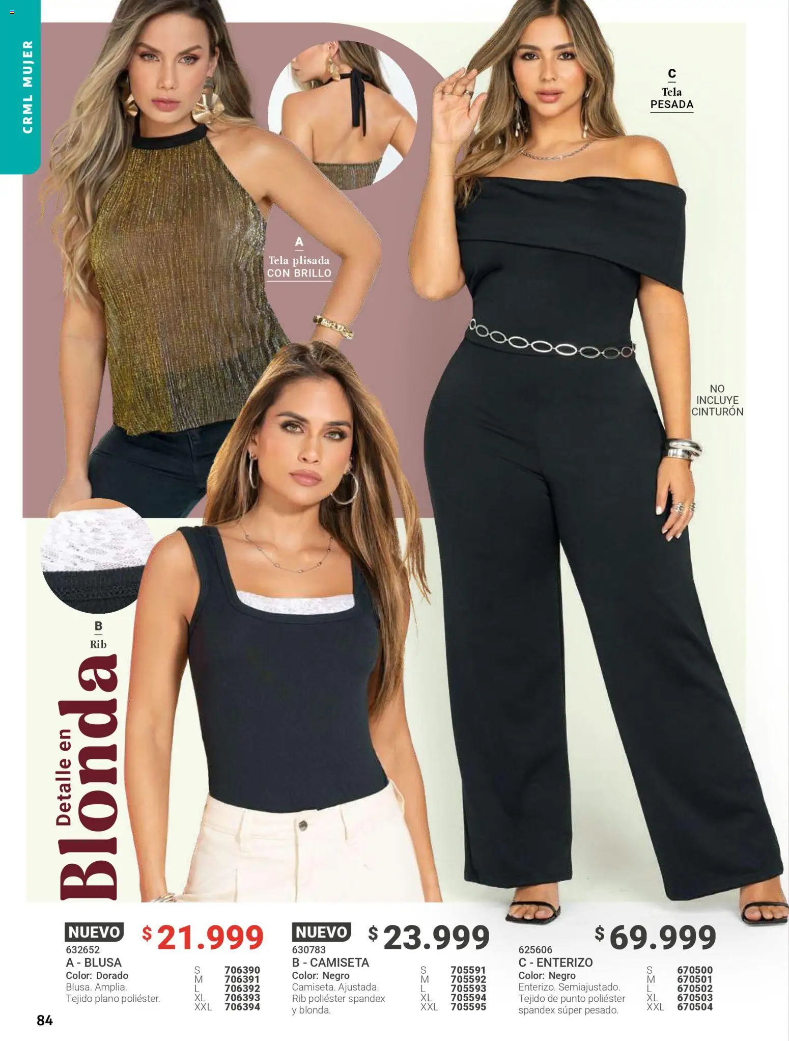 Carmel revista - valida desde el 01.05.2026 | Página: 84 | Productos: Cinturón, Brillo, Blusa, Enterizo