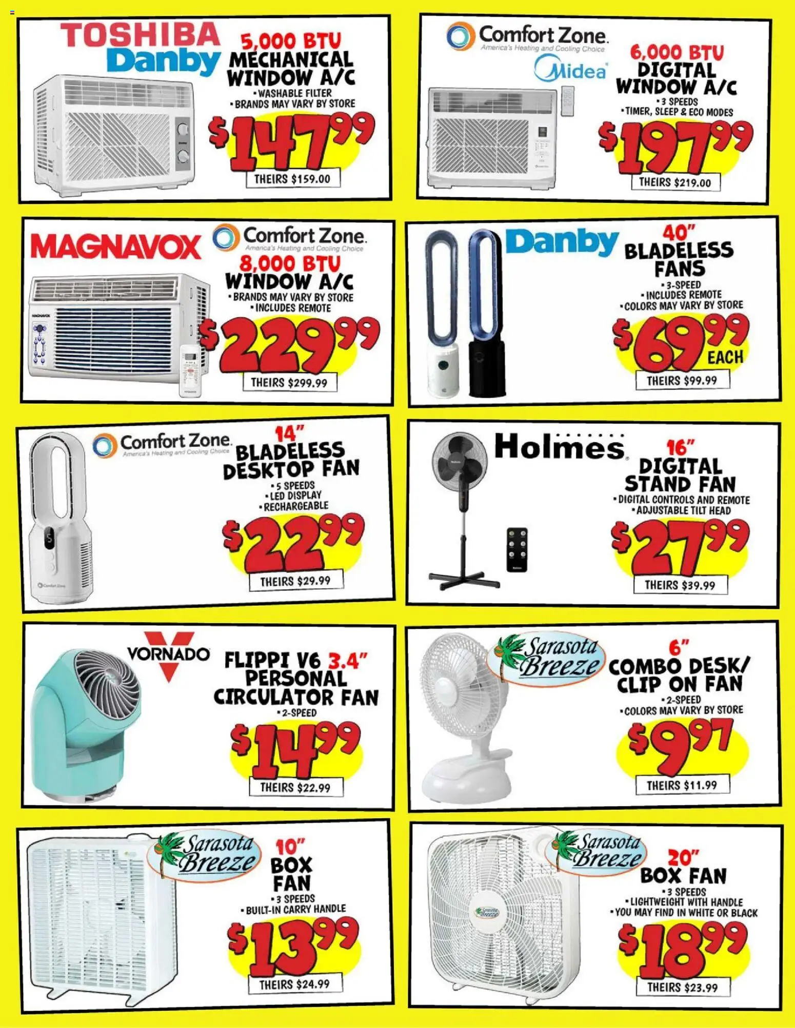 Ollie's A/C and Fan Ad - valid from 12.06.2026 | Page: 2 | Products: Box, Clip, Desktop, Fan