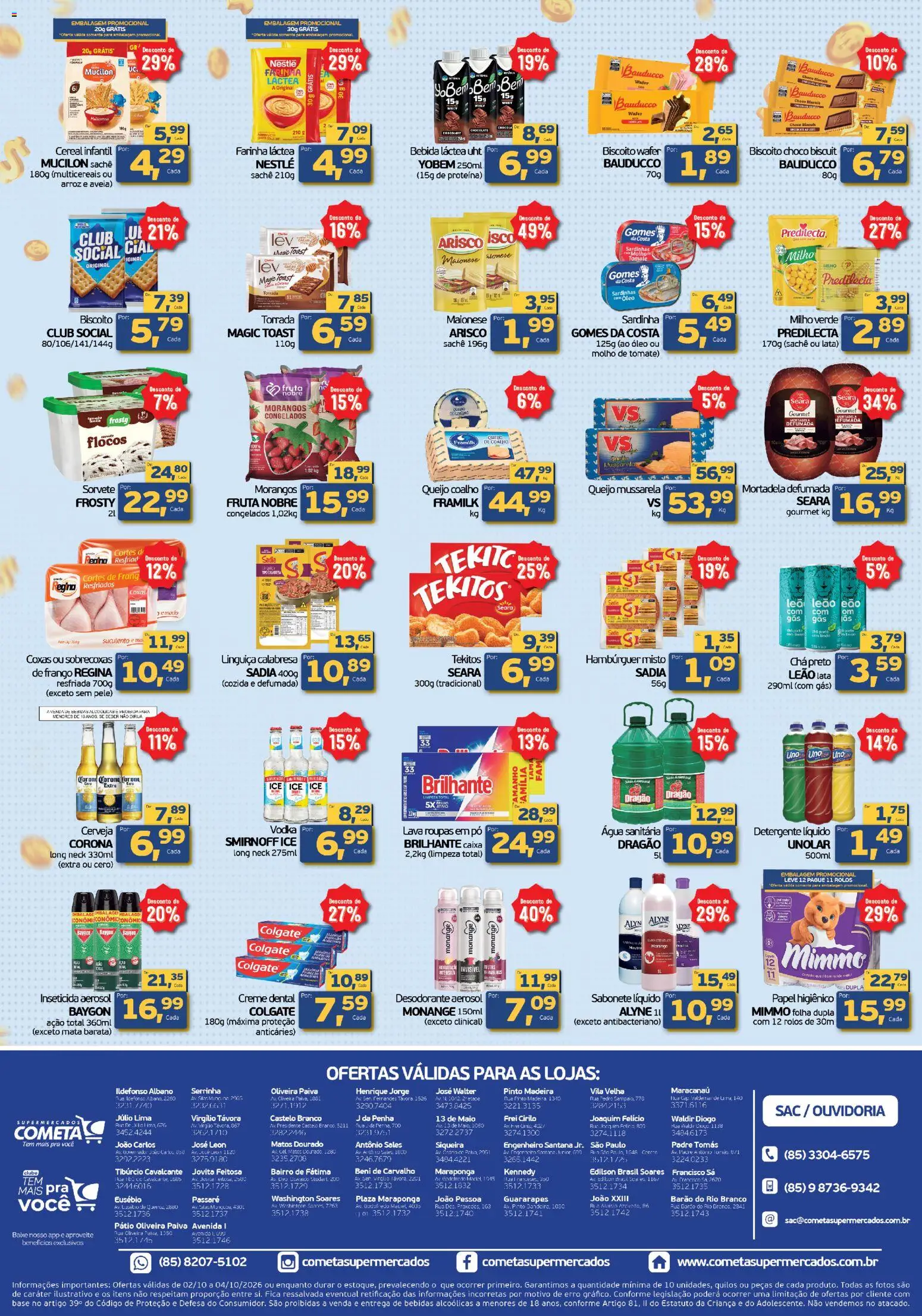 Cometa Supermercados Folheto - válido de 02/10/2026 | Página: 2 | Produtos: Maiô, Óleo, Roupas, Inseticida