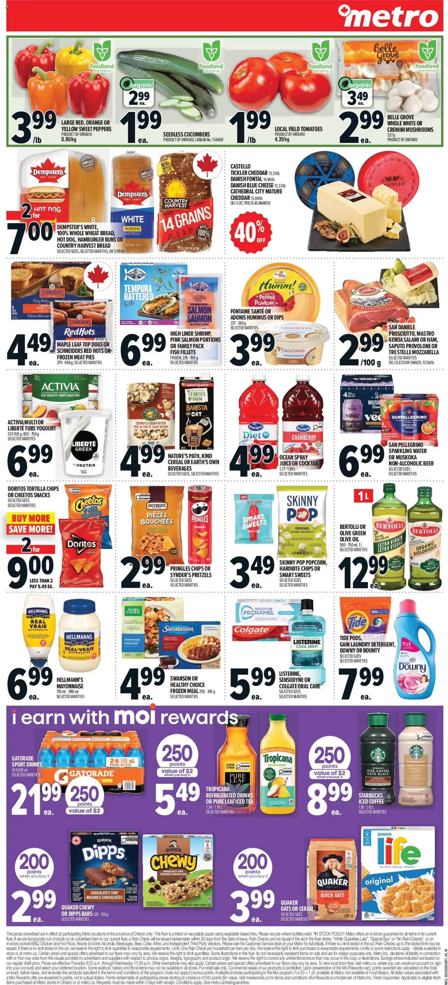 Metro flyer valid from Aug 20, 2026 | Page: 2 | Products: Tea, Tortilla chips, Meat, Juice