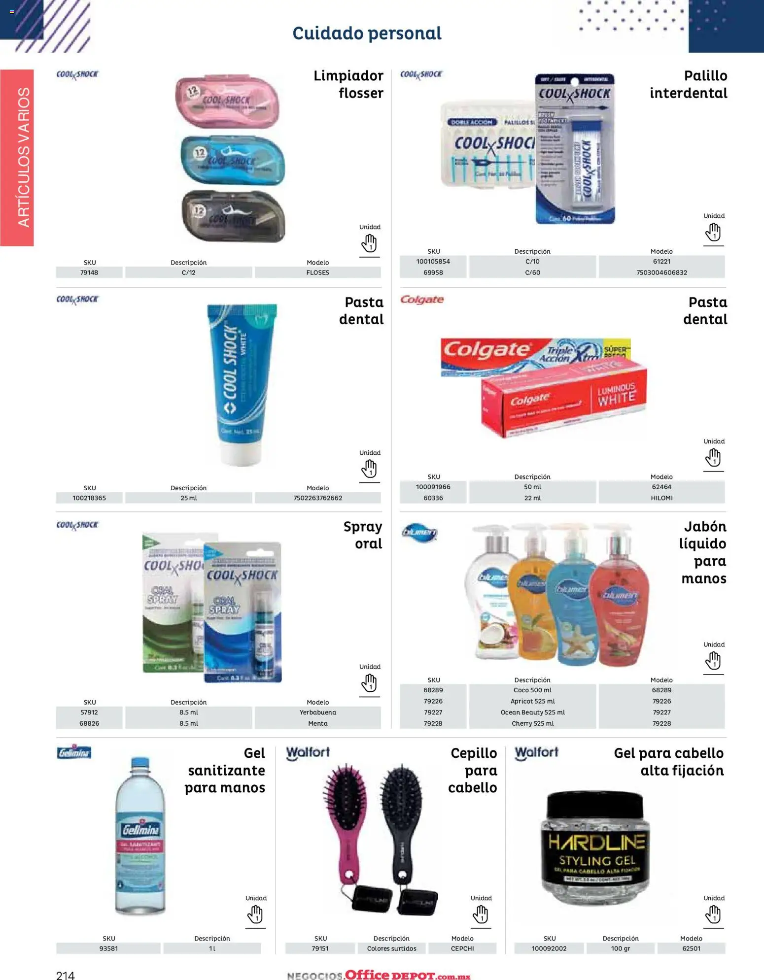 Nuevas ofertas de Office Depot válidas en toda la República Mexicana desde el 12/01/2026. ¡Encuentra las mejores ofertas en Office Depot catálogo 2026! | Página: 216 | Productos: Pasta dental, Coco, Pasta, Sanitizante