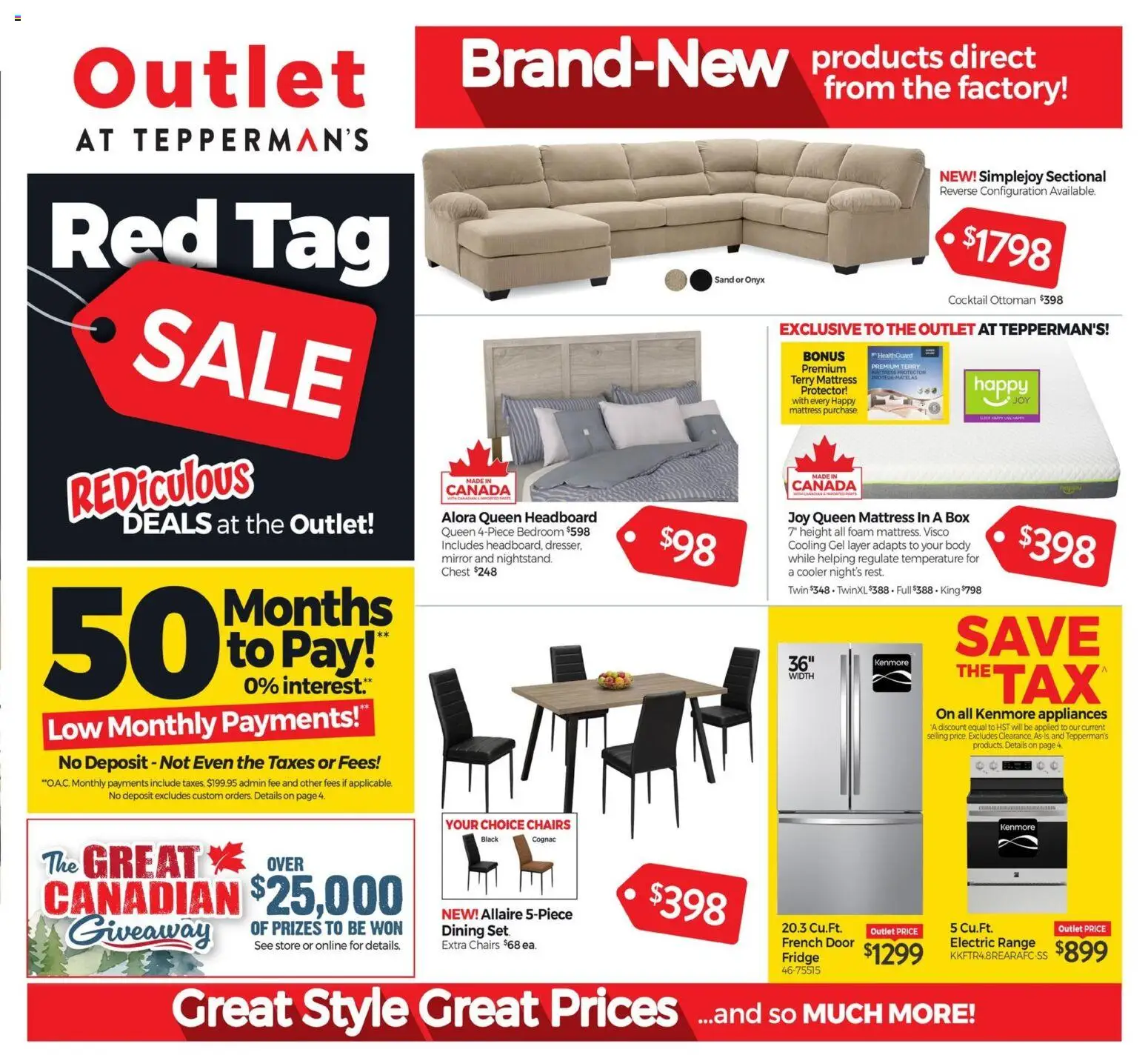 Tepperman's flyer valid from Oct 2, 2026 | Page: 9 | Products: Foam, Mattress, Box, Chairs