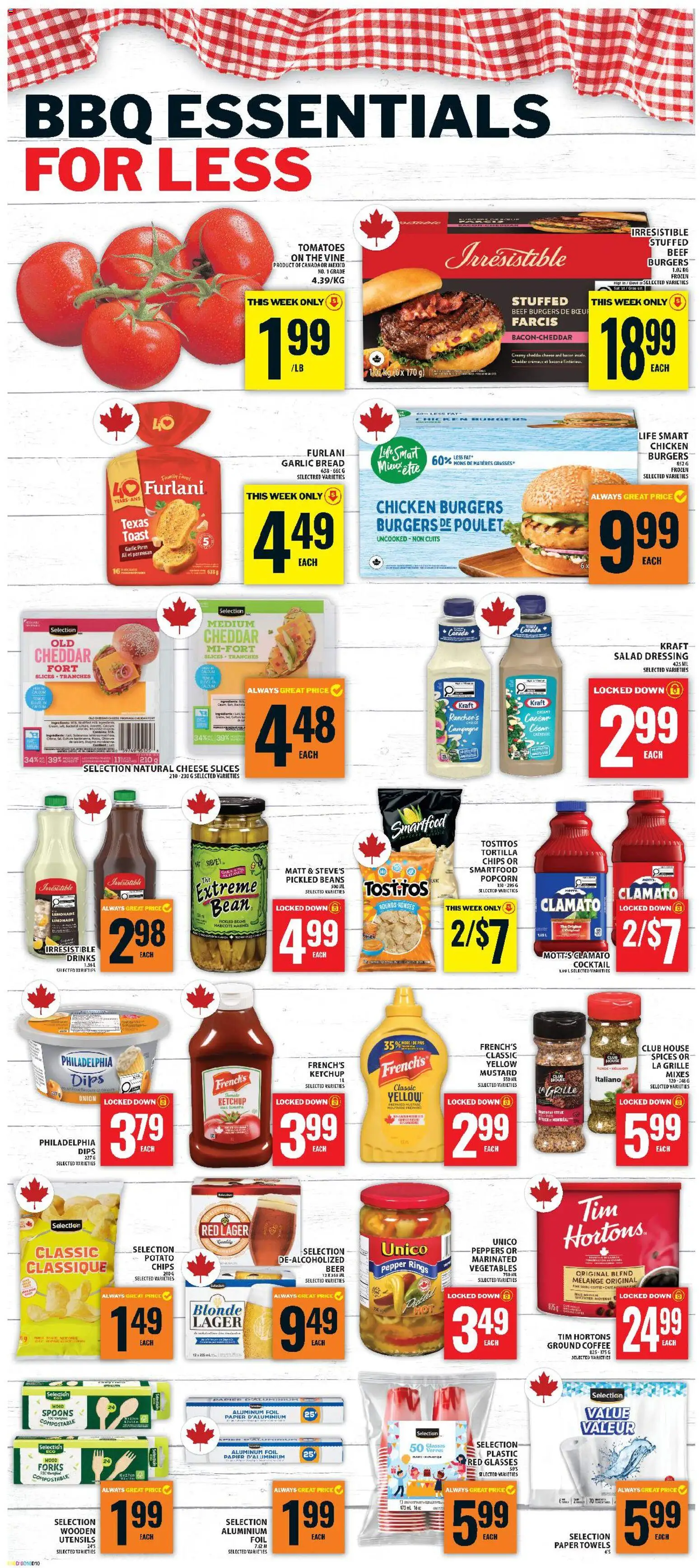 Food Basics flyer valid from 18.06.2026 | Page: 12 | Products: Salad, Cheese, Coffee, Beer