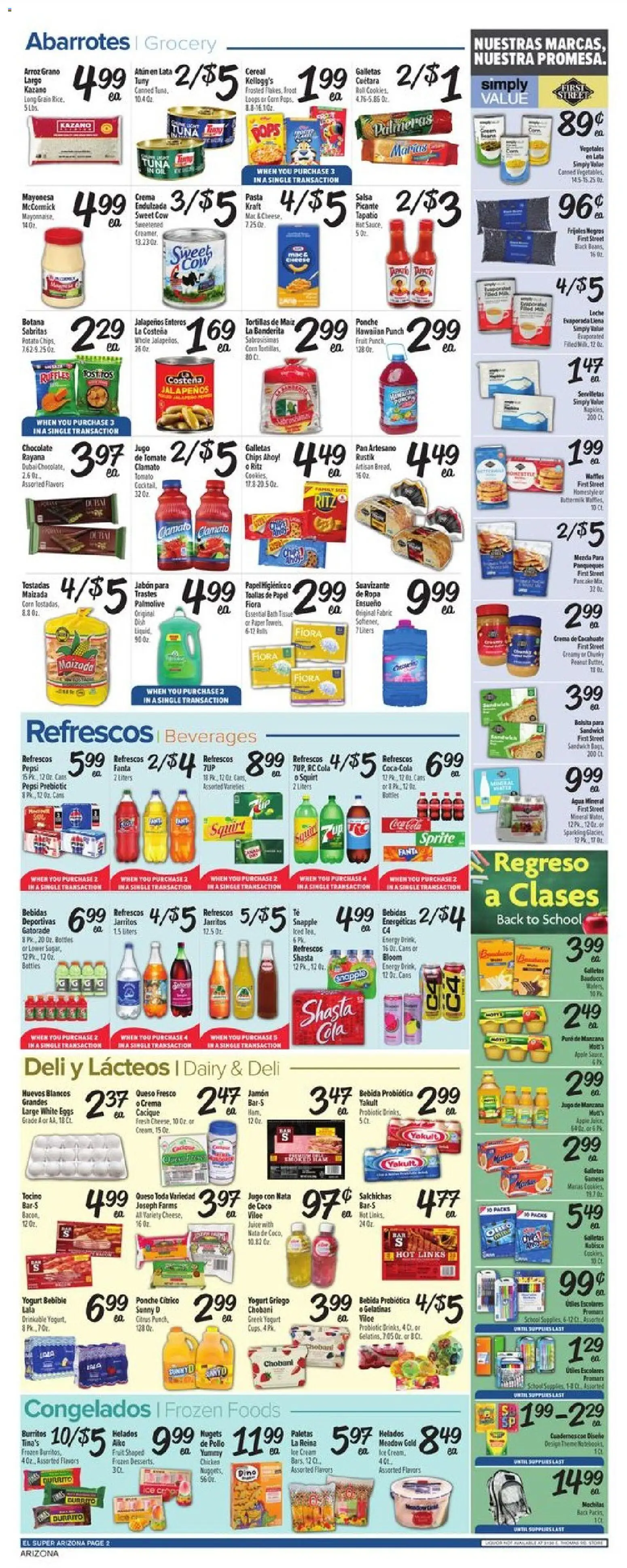 El Super Weekly Ad - AK - valid from 07/29/2026 | Page: 2 | Products: Yogurt, Eggs, Juice, Pasta