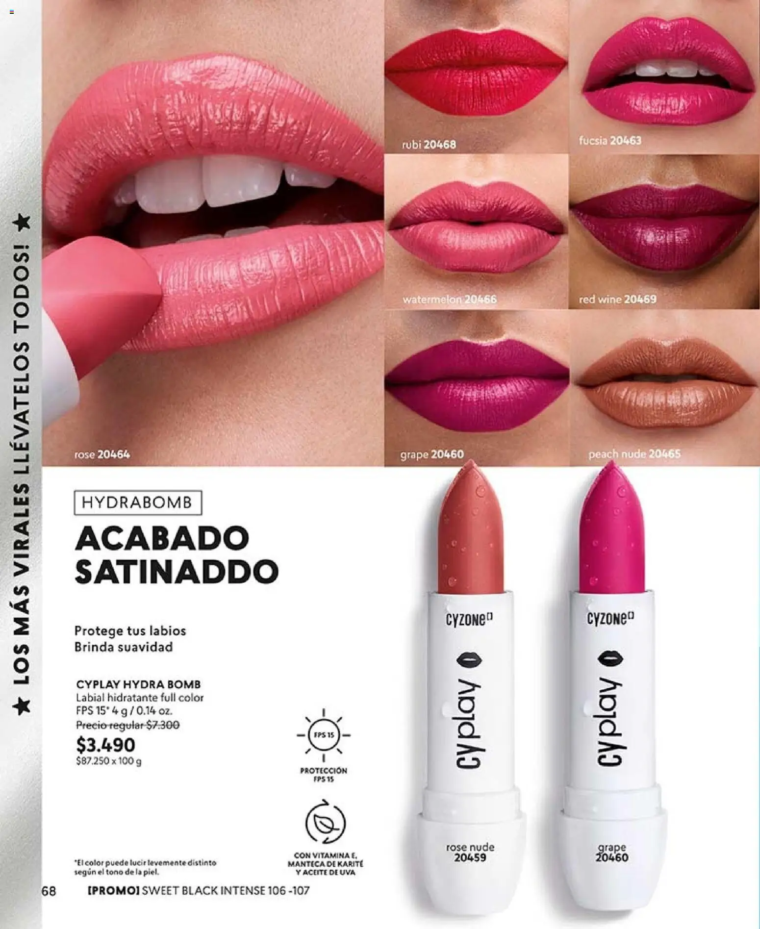 Catálogo CyZone Campaña 12 │ válido desde el 06.07.2026 | Página: 72 | Productos: Uva, Manteca, Labial, Aceite