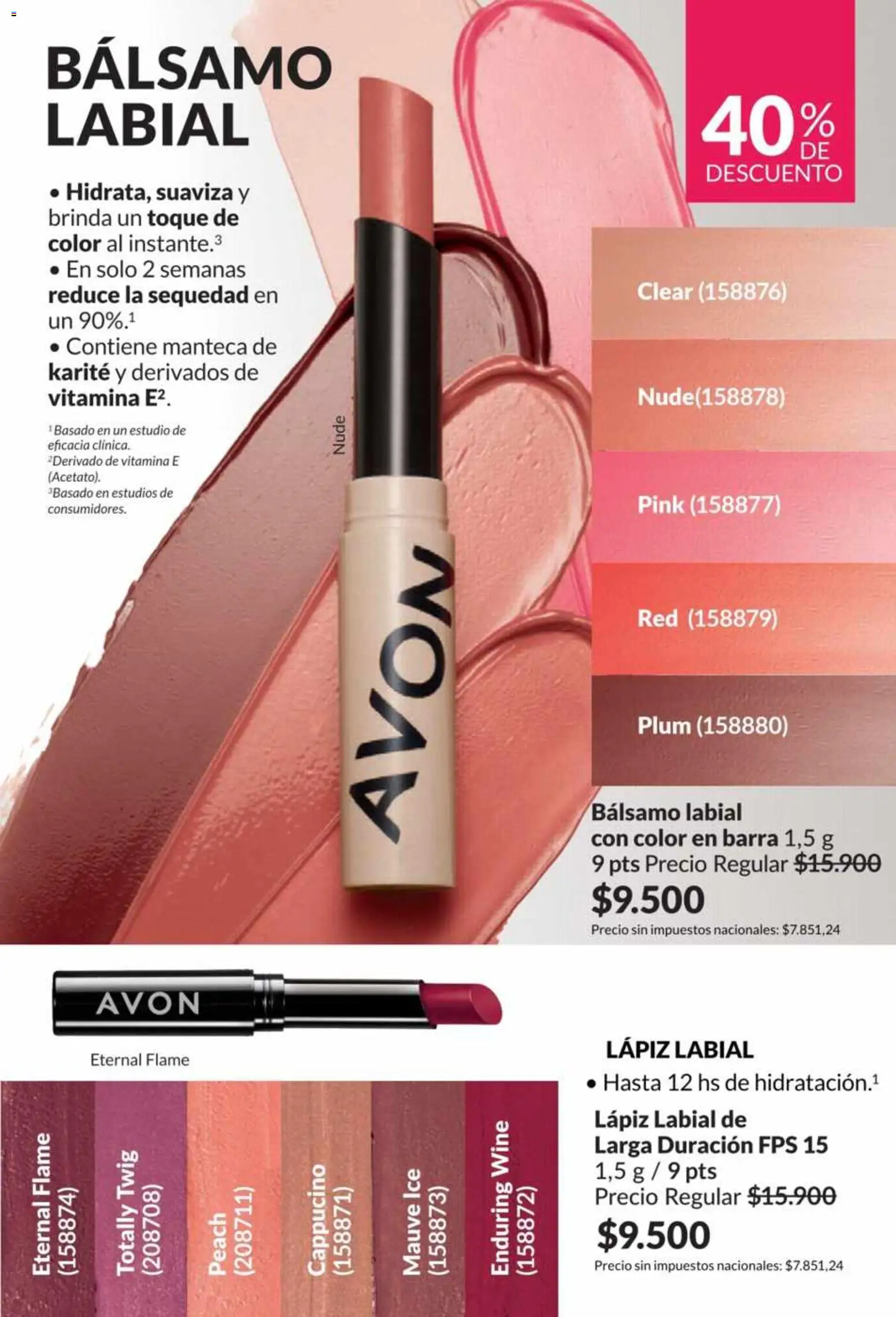 Catálogo AVON Campaña 5/2026 │ válido desde el 01.05.2026 | Página: 41 | Productos: Lápiz labial, Bálsamo, Manteca