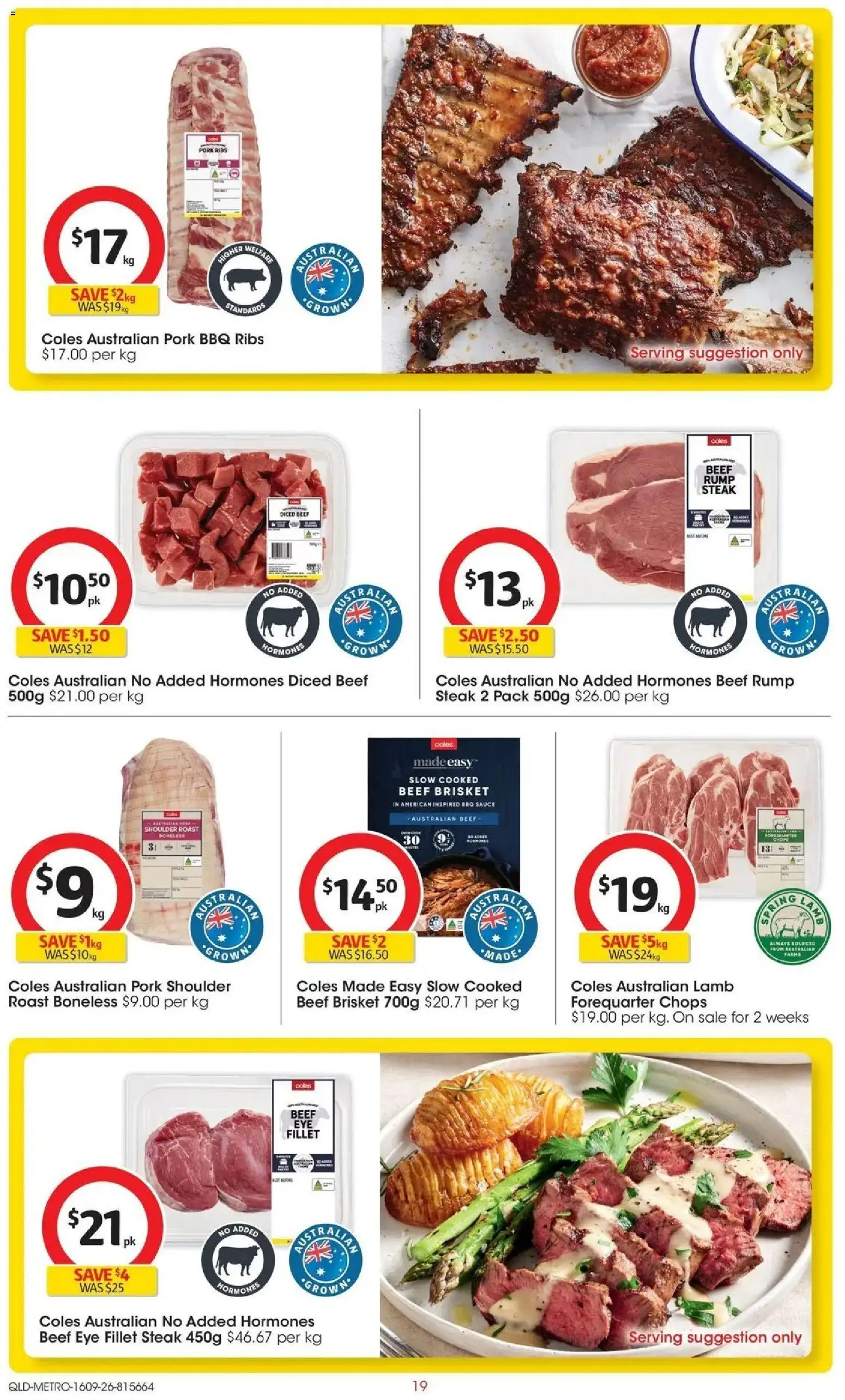 ﻿Coles catalogue valid from 16/09/2026 > Online Australia | Page: 19 | Products: Pork ribs, BBQ Sauce, Roast, Pork shoulder