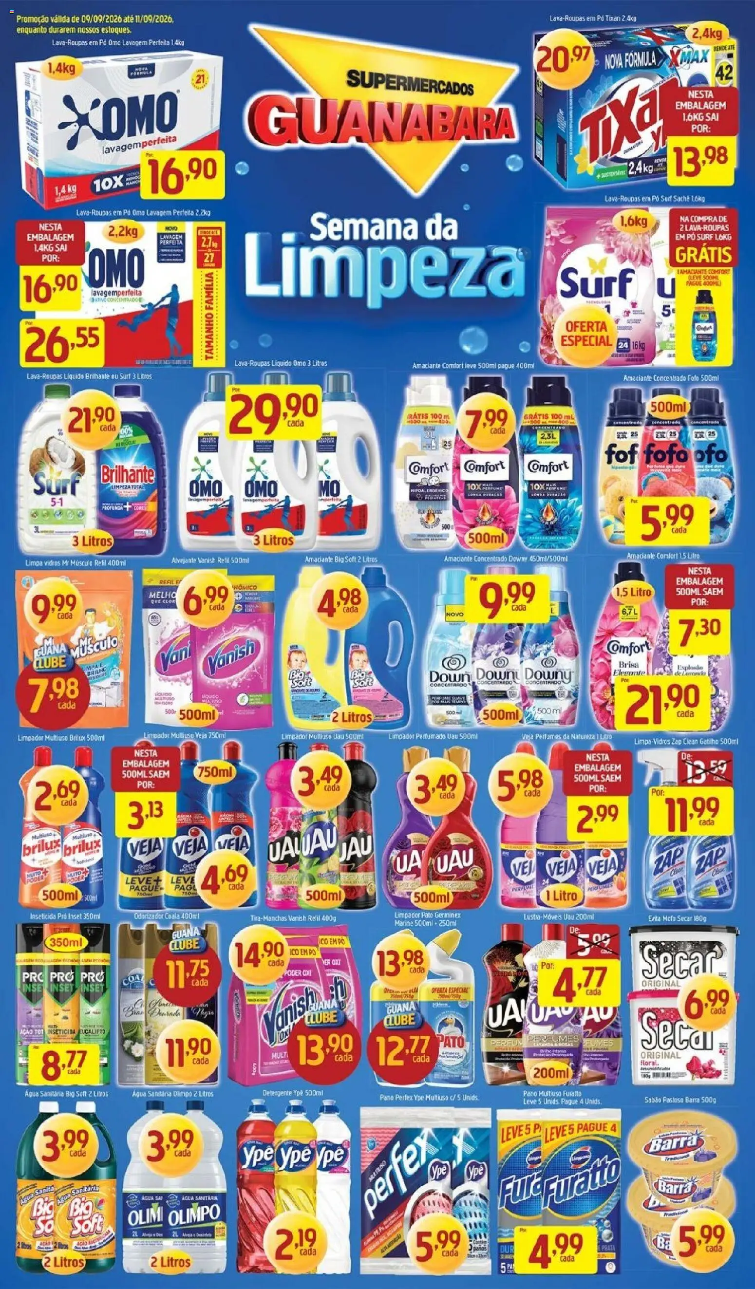 Supermercados Guanabara Folheto - válido de 09/09/2026 | Página: 8 | Produtos: Pó, Limpador multiuso, Limpa vidros, Pato