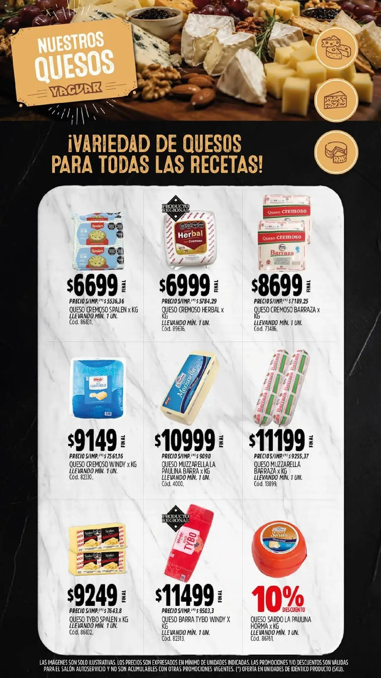 Yaguar - Oferta Semanal Córdoba │ válido desde el 10/08/2026 | Página: 8 | Productos: Mozzarella, Muzzarella, Queso