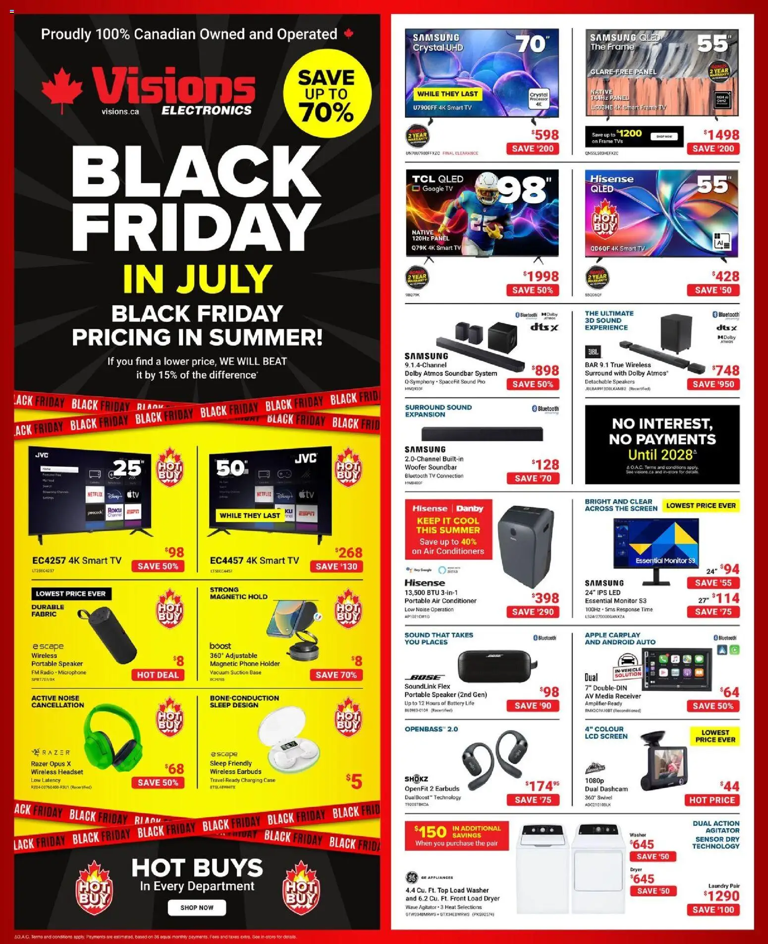 Visions flyer valid from Jul 24, 2026 | Page: 1 | Products: Phone, Radio, Conditioner, Battery