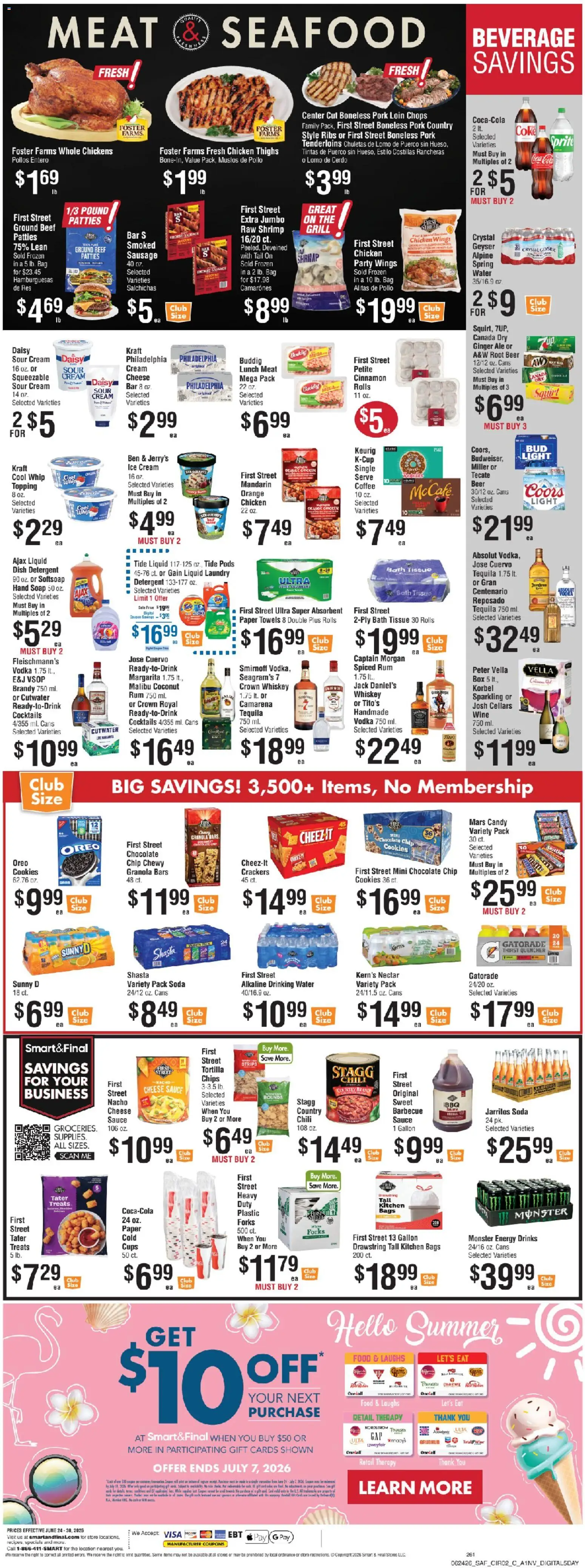 Smart & Final Weekly Ad - valid from 06/26/2026 | Page: 3 | Products: Bath, Detergent, Vodka, Seafood