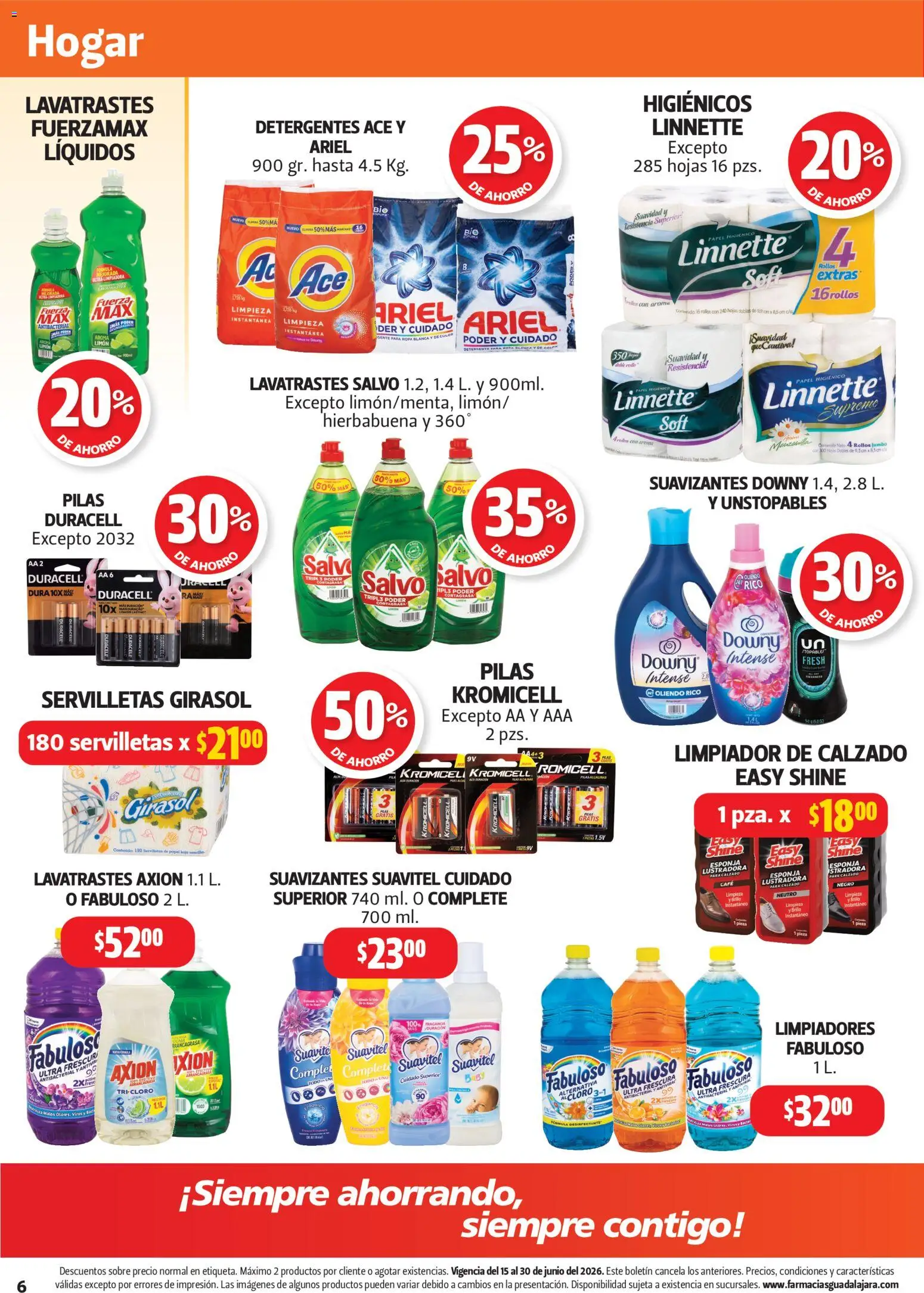Nuevas ofertas de Farmacia Guadalajara válidas en toda la República Mexicana desde el 15.06.2026. ¡Encuentra las mejores ofertas en Farmacia Guadalajara catálogo! | Página: 6 | Productos: Esponja, Fragancia, Sobre, Pilas