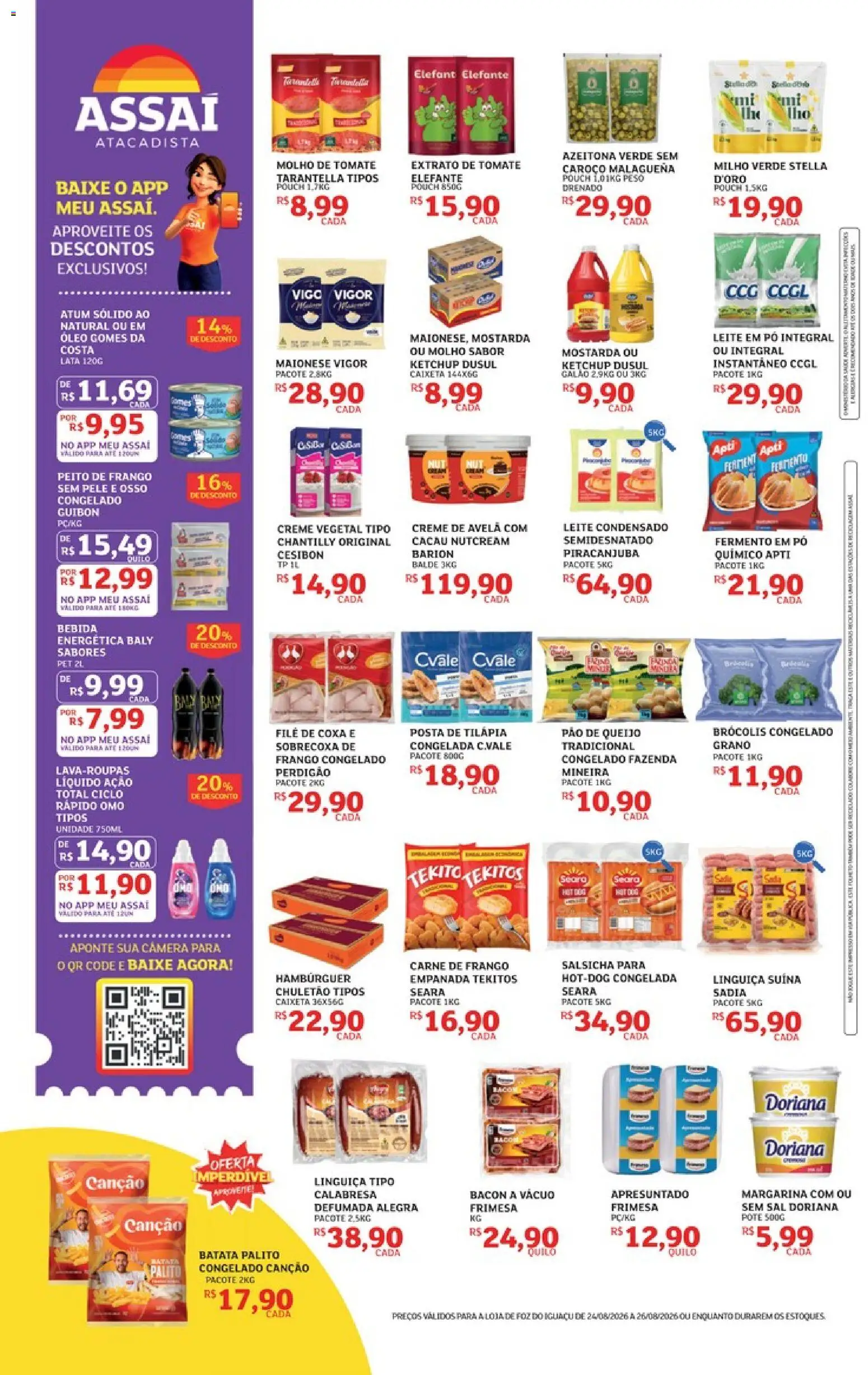 Assaí Atacadista Folheto - válido de 24/08/2026 | Página: 2 | Produtos: Maionese vigor, Salsicha, Linguiça, Ketchup