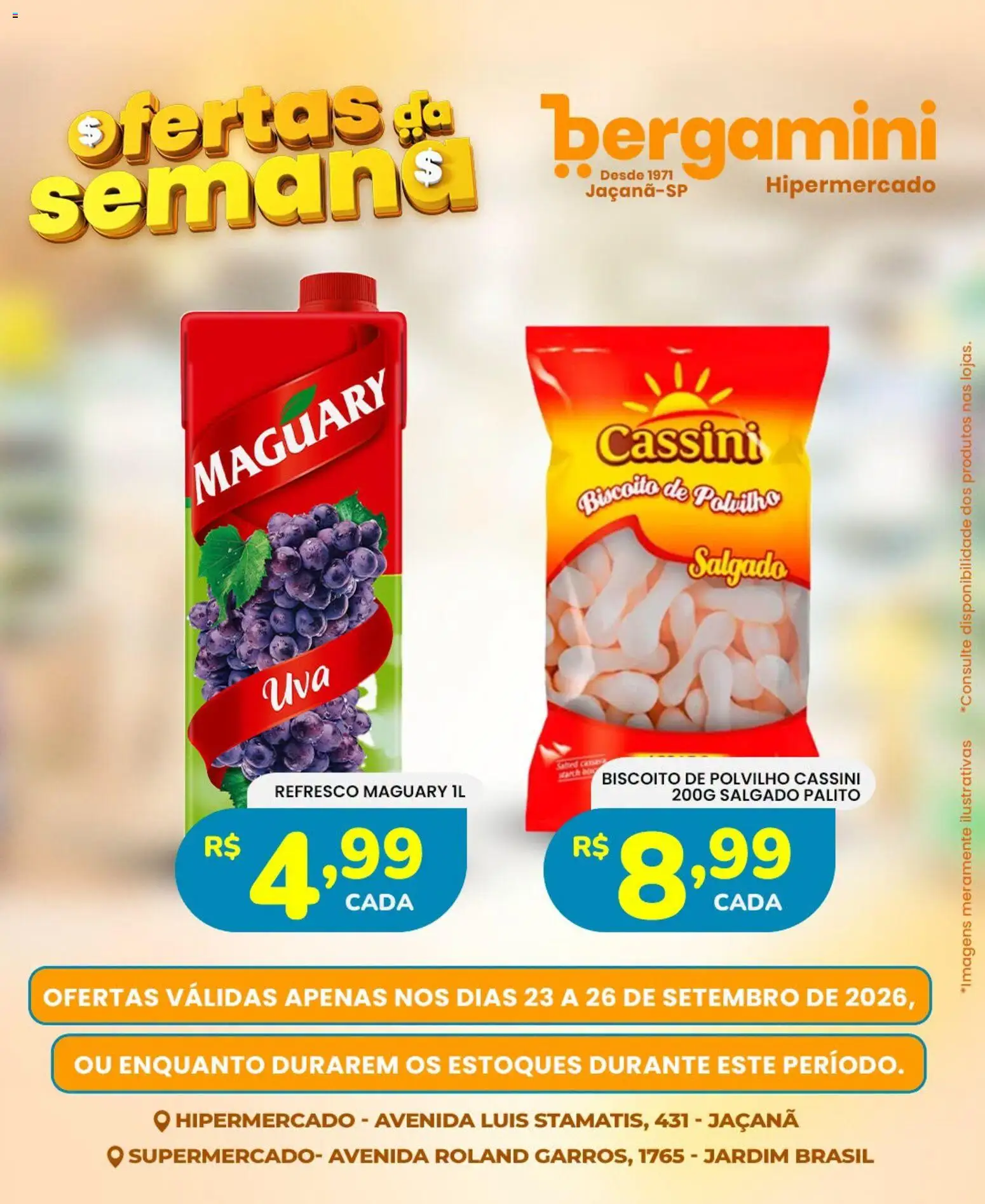 Supermercado Bergamini Folheto - válido de 23/09/2026 | Página: 16 | Produtos: Biscoito, Refresco, Polvilho
