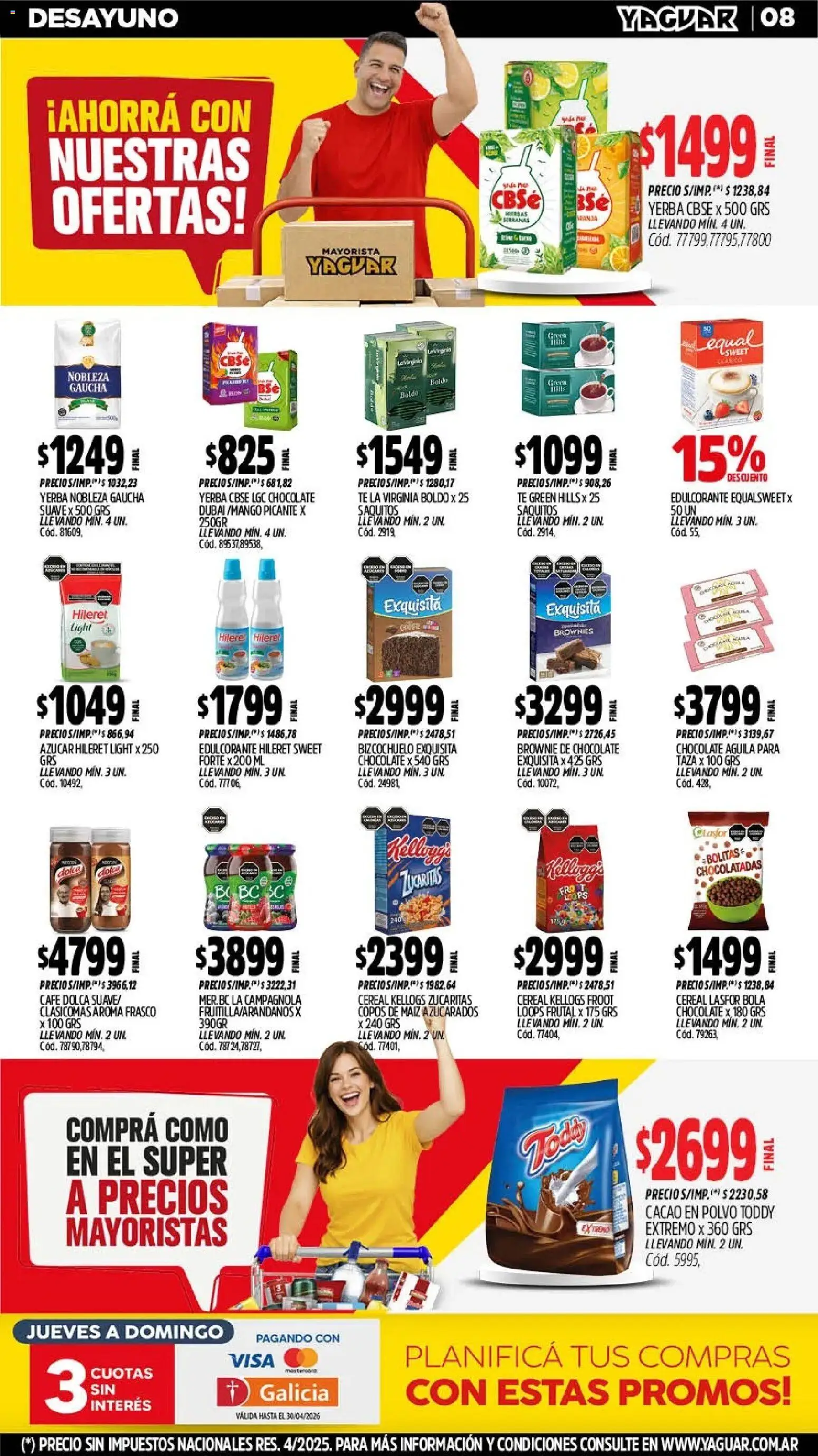 Yaguar catálogo │ válido desde el 11.05.2026 | Página: 9 | Productos: Copos, Maiz, Frasco, Té
