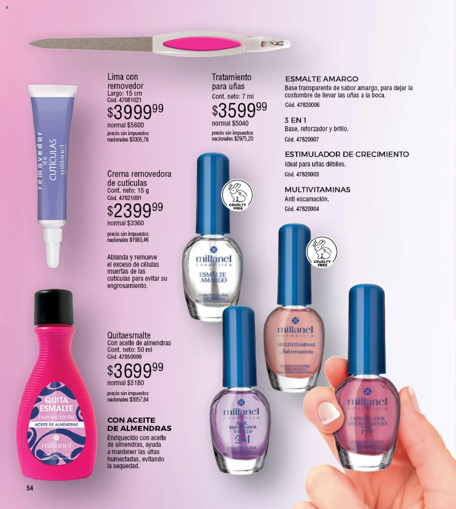 Millanel - Catálogo │ válido desde el 27.04.2026 | Página: 54 | Productos: Almendras, Aceite, Lima, Crema