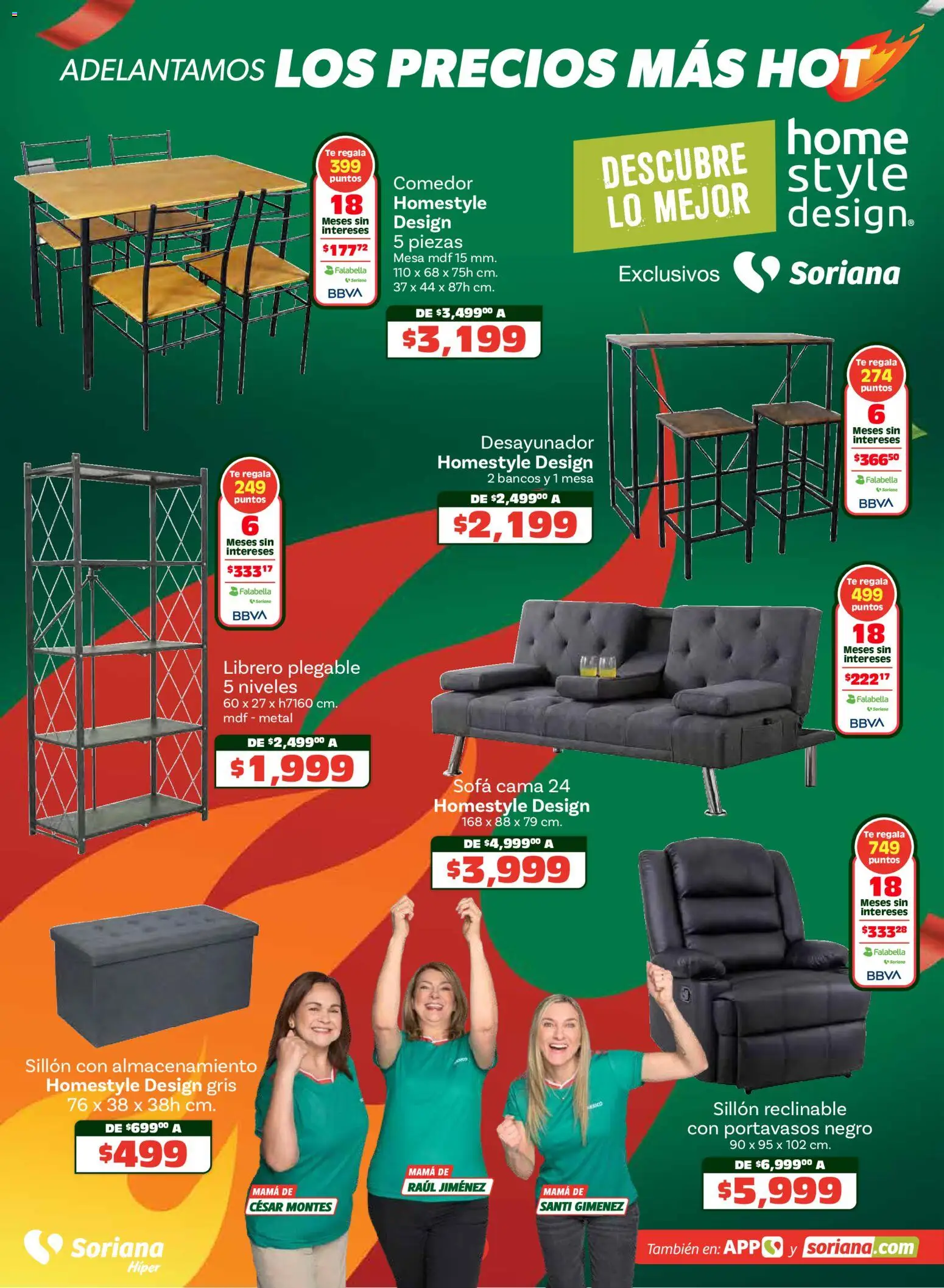 Nuevas ofertas de Soriana válidas en toda la República Mexicana desde el 14.05.2026. ¡Encuentra las mejores ofertas en Soriana Adelantamos los precios más hot Híper Nacional! | Página: 27 | Productos: Sillón, Cama, Mesa, Desayunador