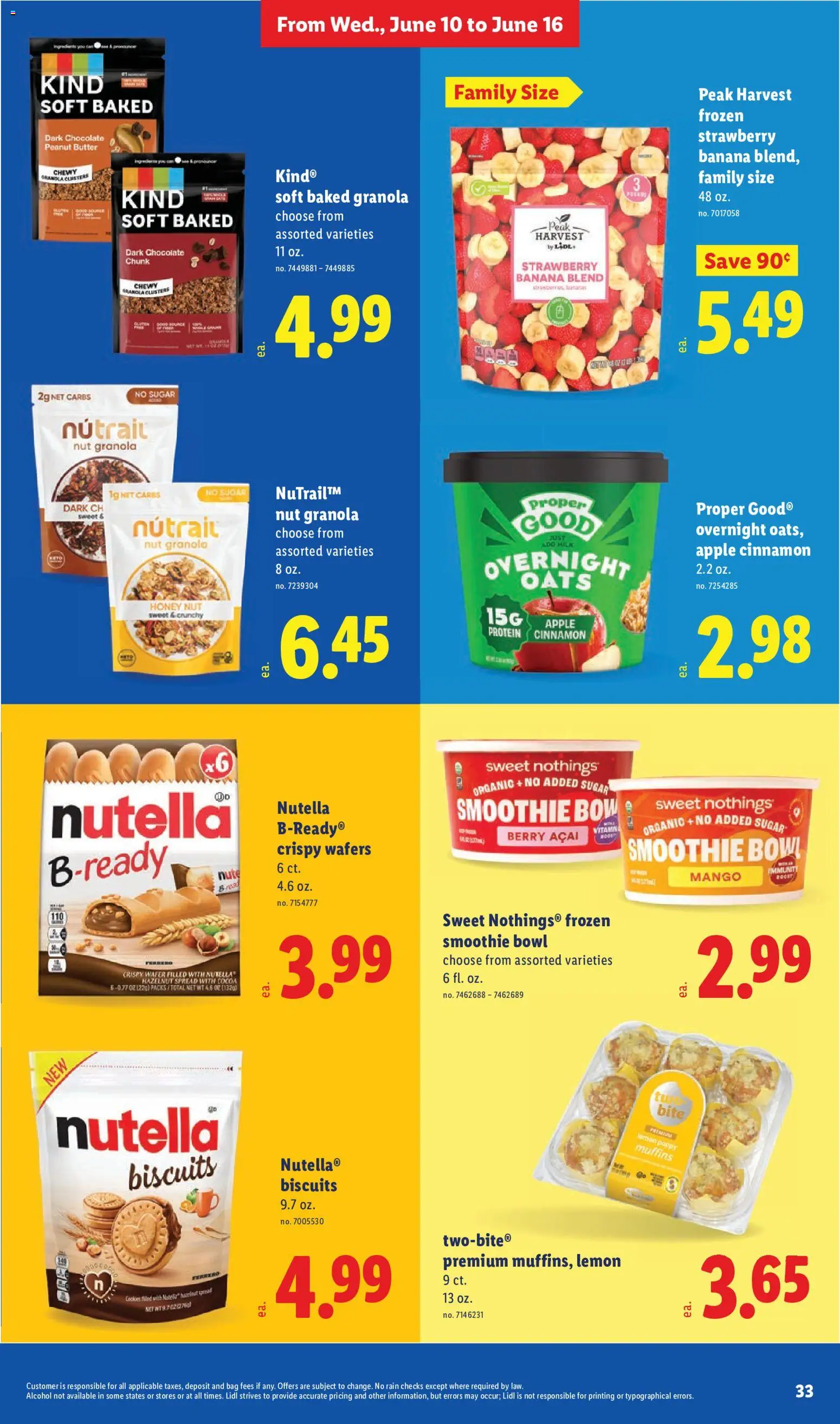 Lidl Weekly Ad - valid from 10.06.2026 | Page: 33 | Products: Bread, Chocolate, Lemon, Bag
