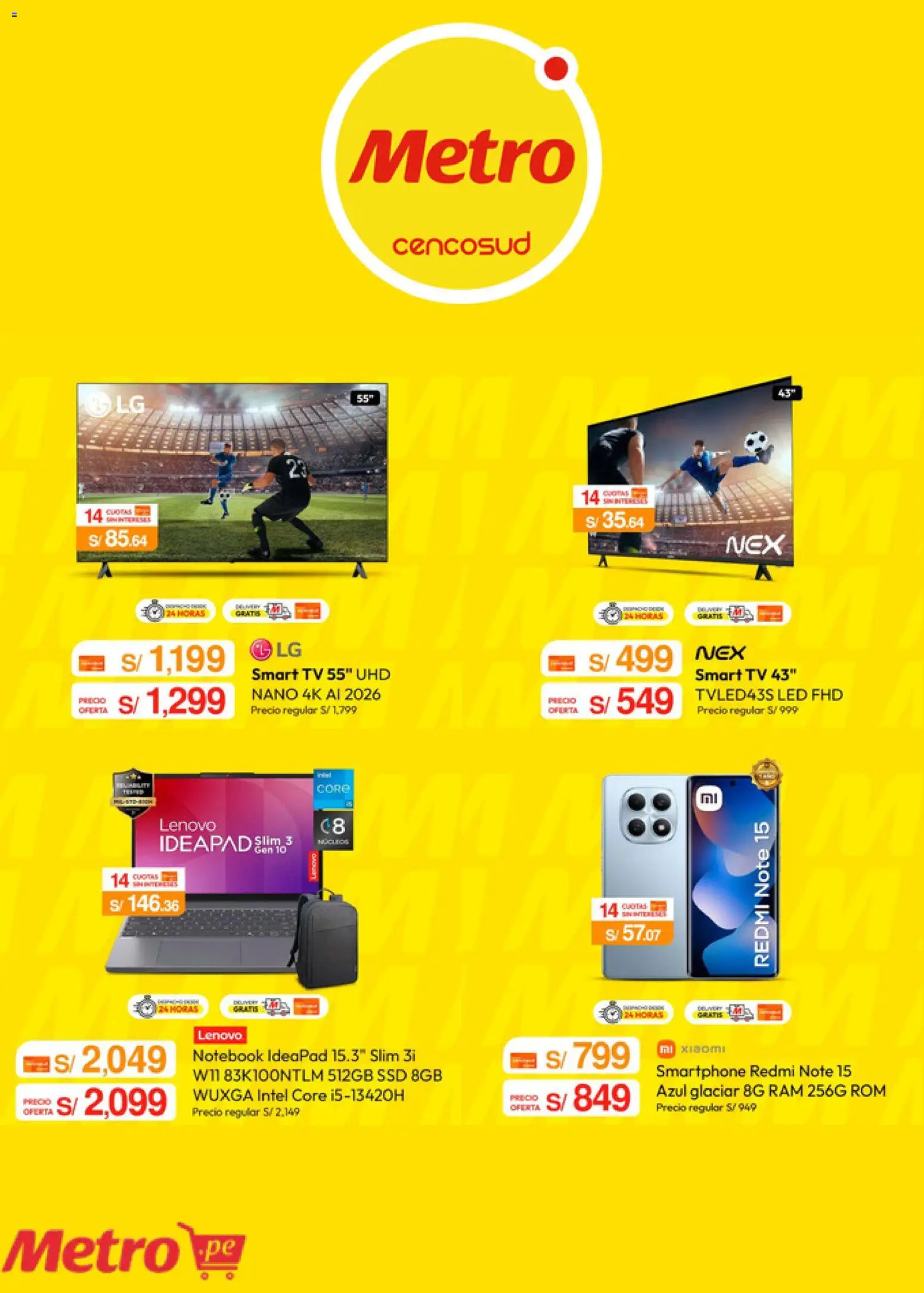 Catálogo Metro válido desde 22/06/2026 | Página: 4 | Productos: Smartphone, Notebook