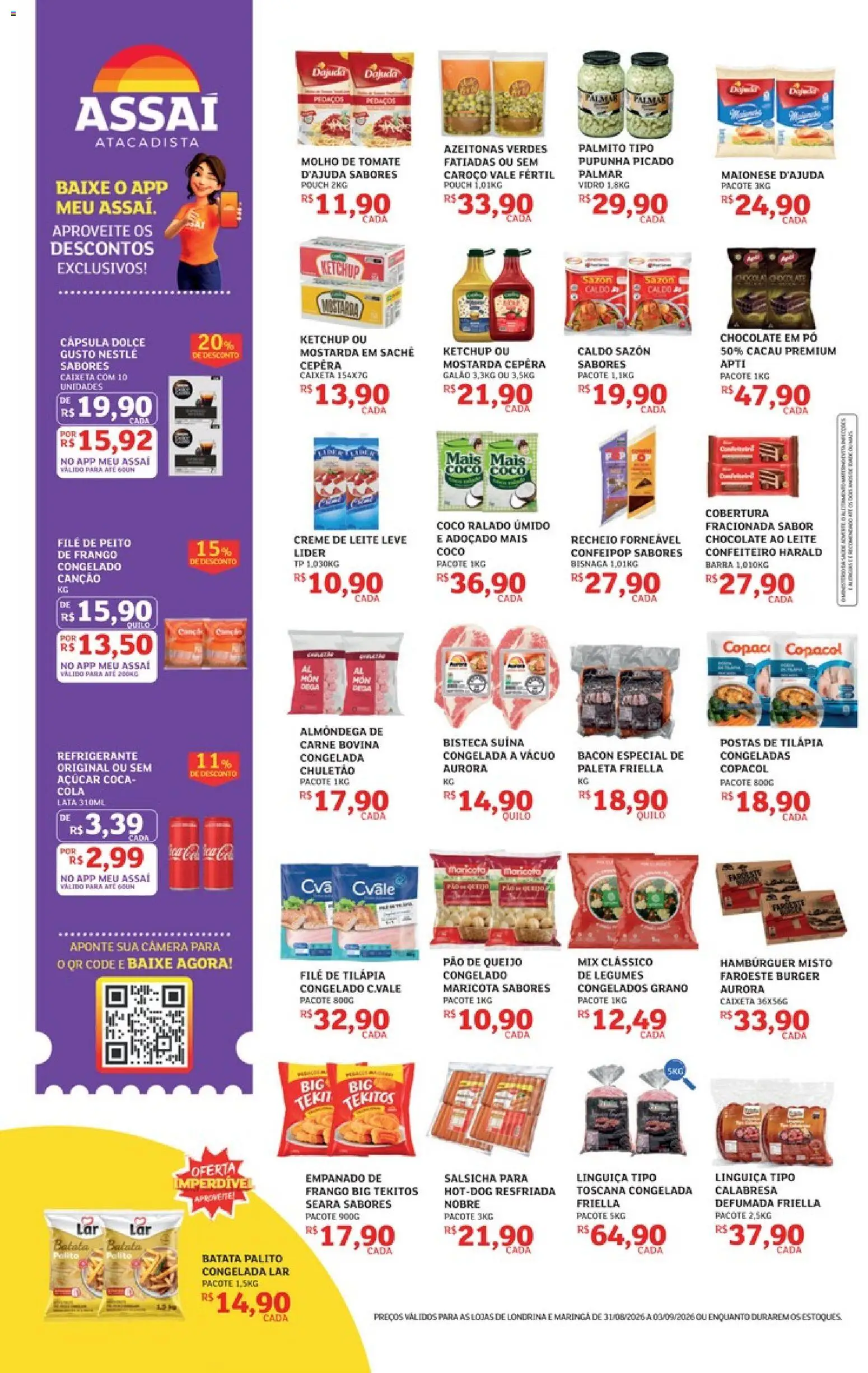 Assaí Atacadista Folheto - válido de 31/08/2026 | Página: 2 | Produtos: Pupunha, Mostarda, Molho de tomate, Legumes