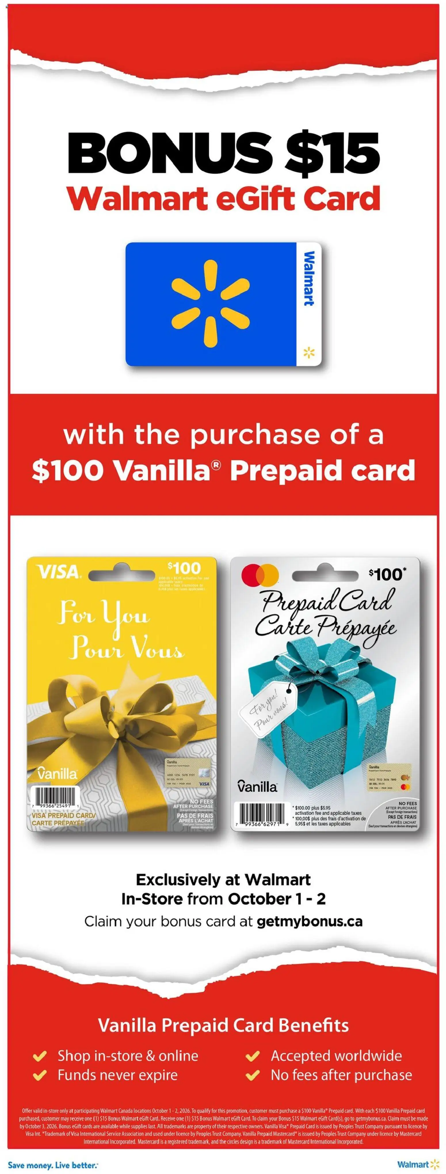 Walmart flyer valid from Oct 1, 2026 | Page: 22 | Products: Dryer, Soap, Detergent, Shower